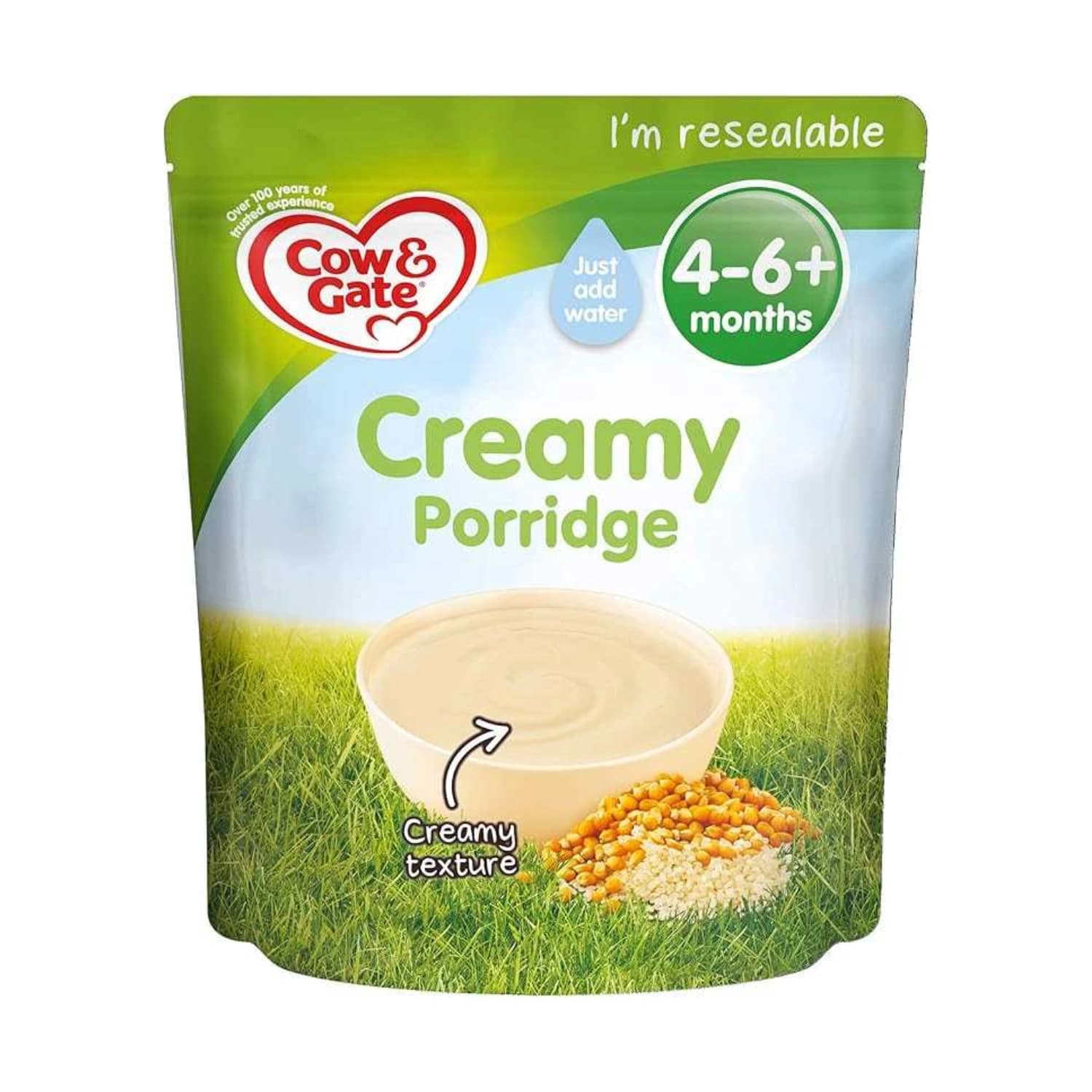 Cow & Gate Creamy Porridge Baby Food Cereal, 4-6+ Months, 125 g