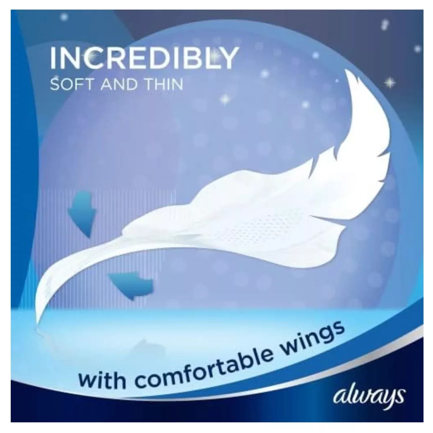 Always Infinity Night (Size 3) Sanitary Pads with Wings 10 per Pack