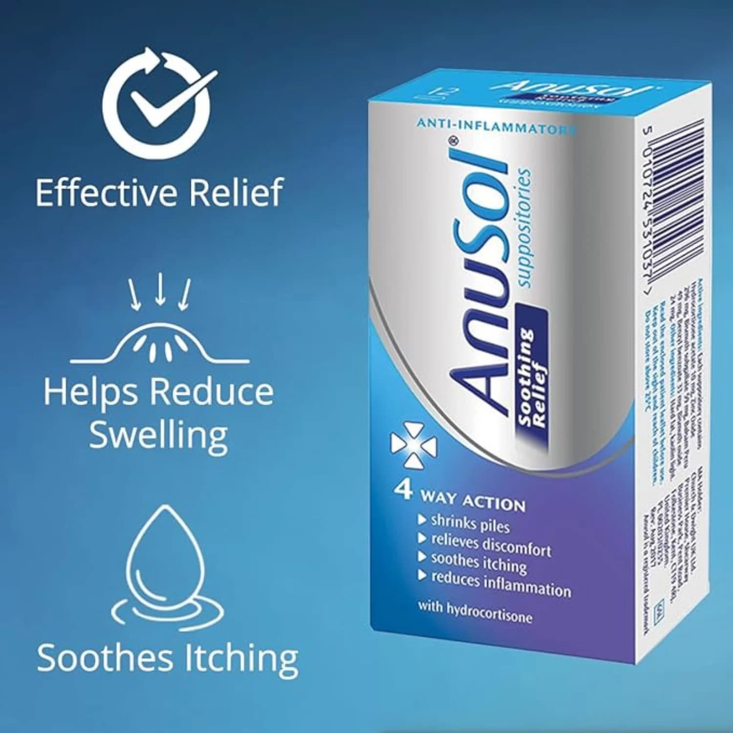 Anusol Soothing Relief Suppositories 12 Pieces