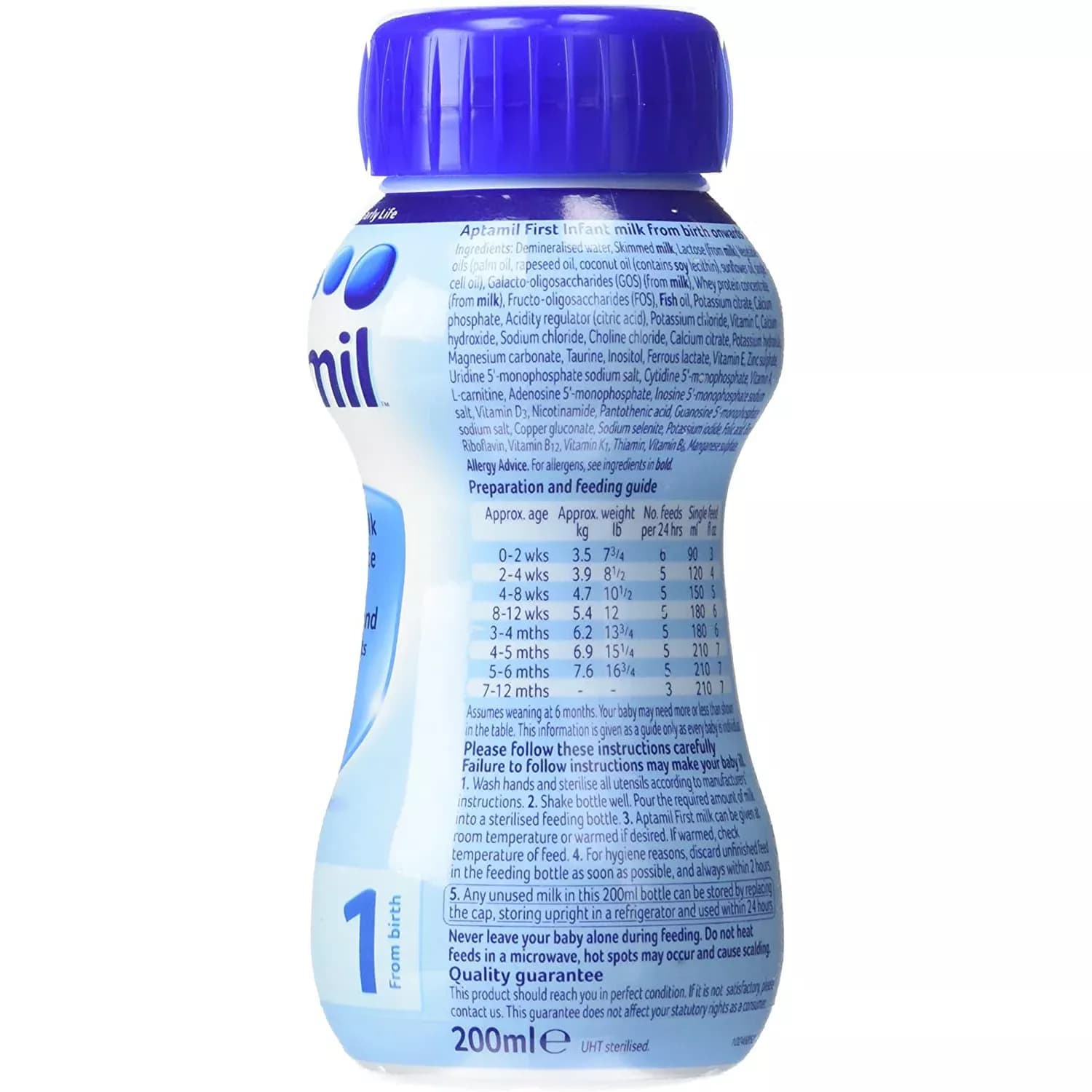 Aptamil 1 First Infant Milk Multipack 200ml - Pack of 6