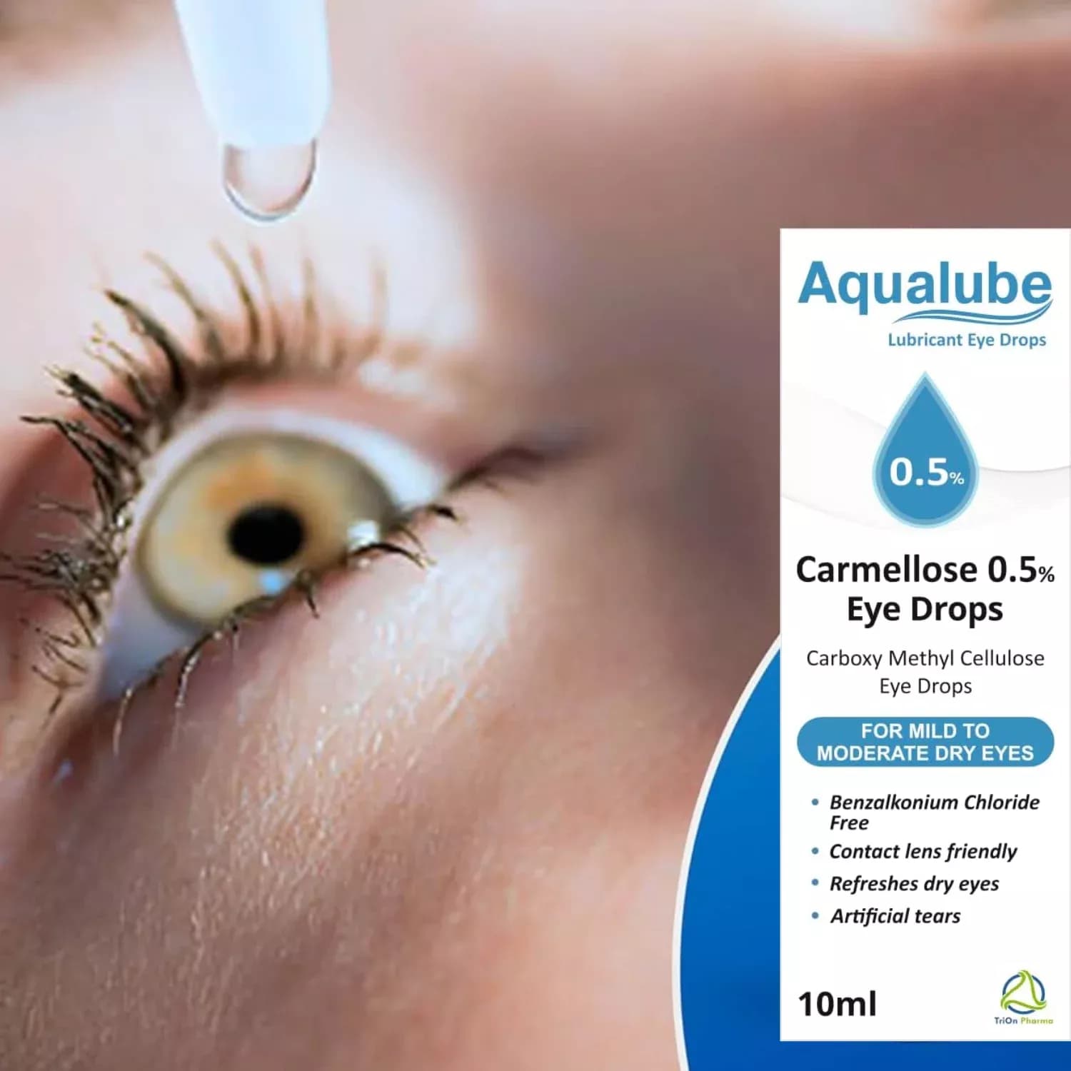Aqualube Carmellose 0.5% Lubricant Eye Drops 10ml
