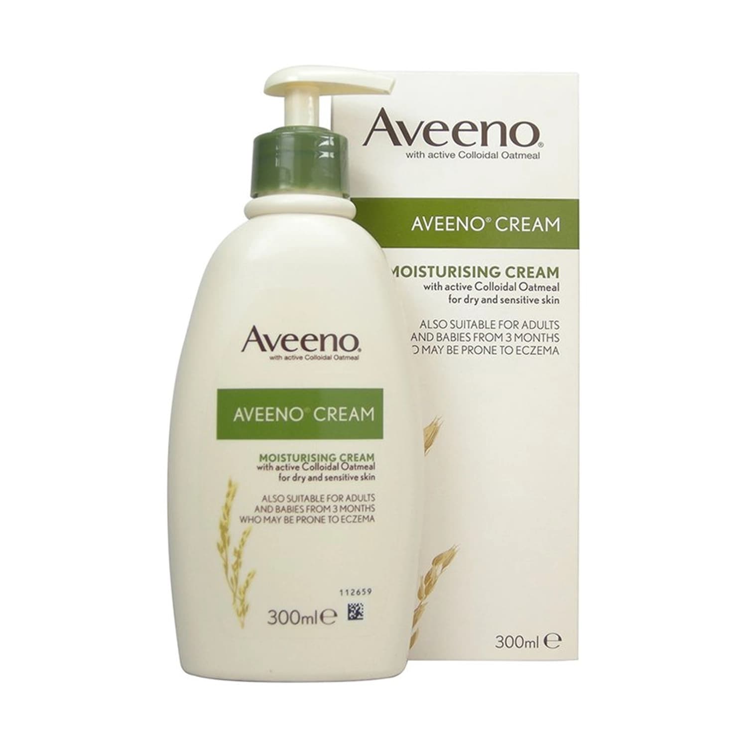 Aveeno Cream Actively Moisturises Dry & Sensitive Skin 300ml