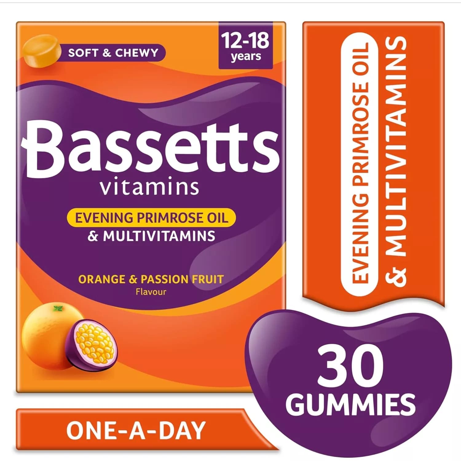 Bassetts Multivitamins Orange & Passion Fruit Flavour Soft & Chewies 12-18 Years 30s