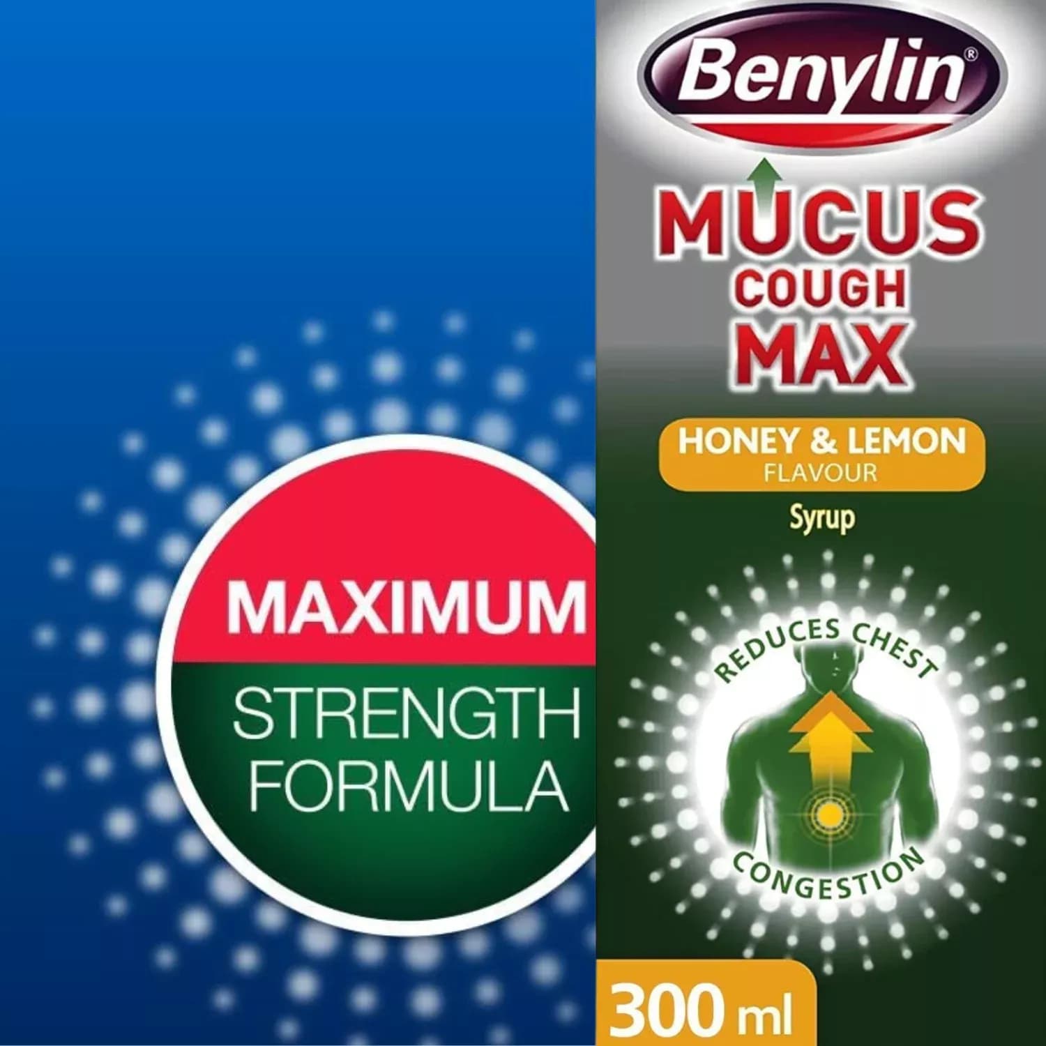 Benylin Mucus Cough Syrup Max Honey & Lemon 300ml