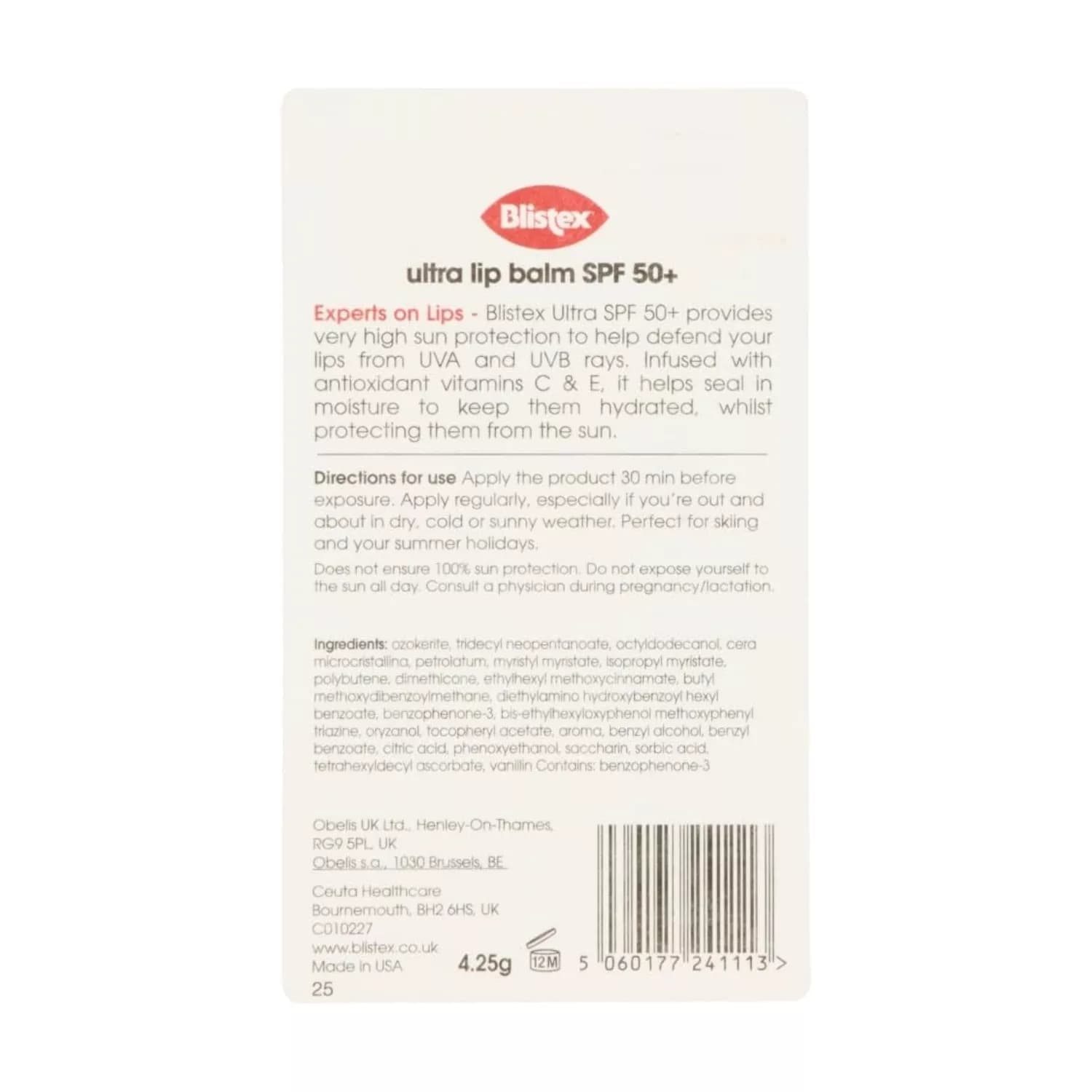 Blistex Ultra SPF50+ Lip Balm 4.25g