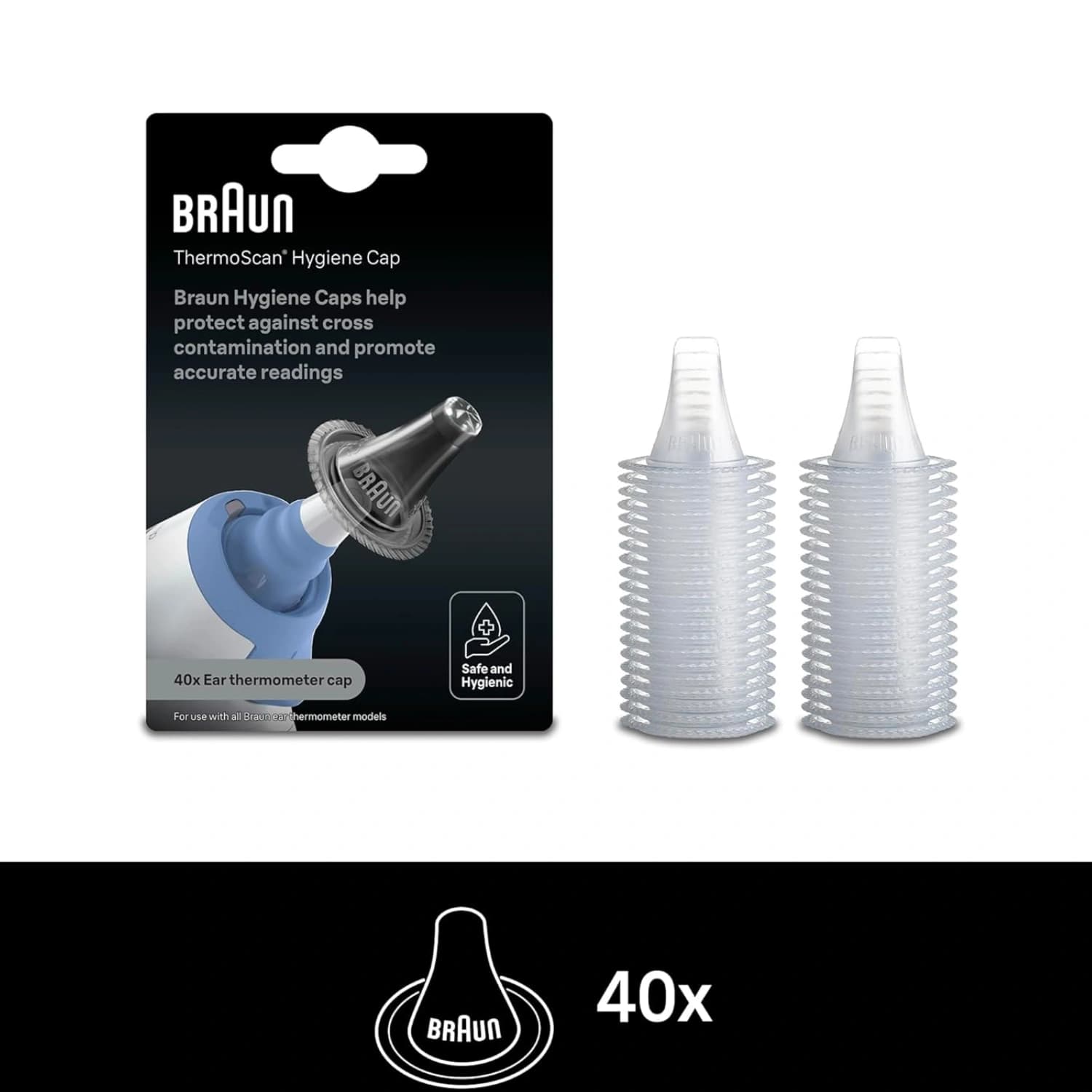 Braun Lens Filters LF40 for ThermoScan Ear Thermometers- Pack of 40