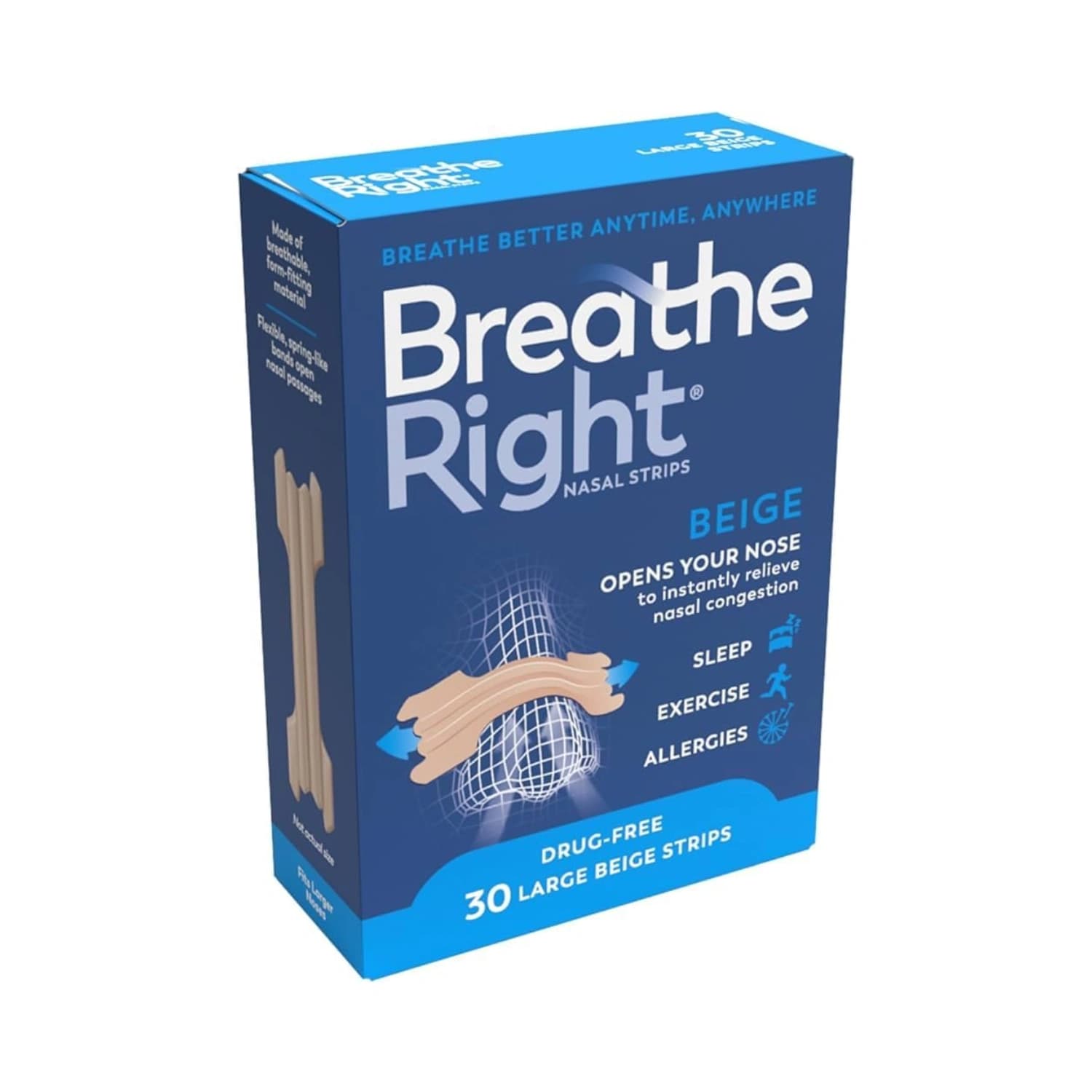 Breathe Right Nasal Strips Large Size 30 Strips