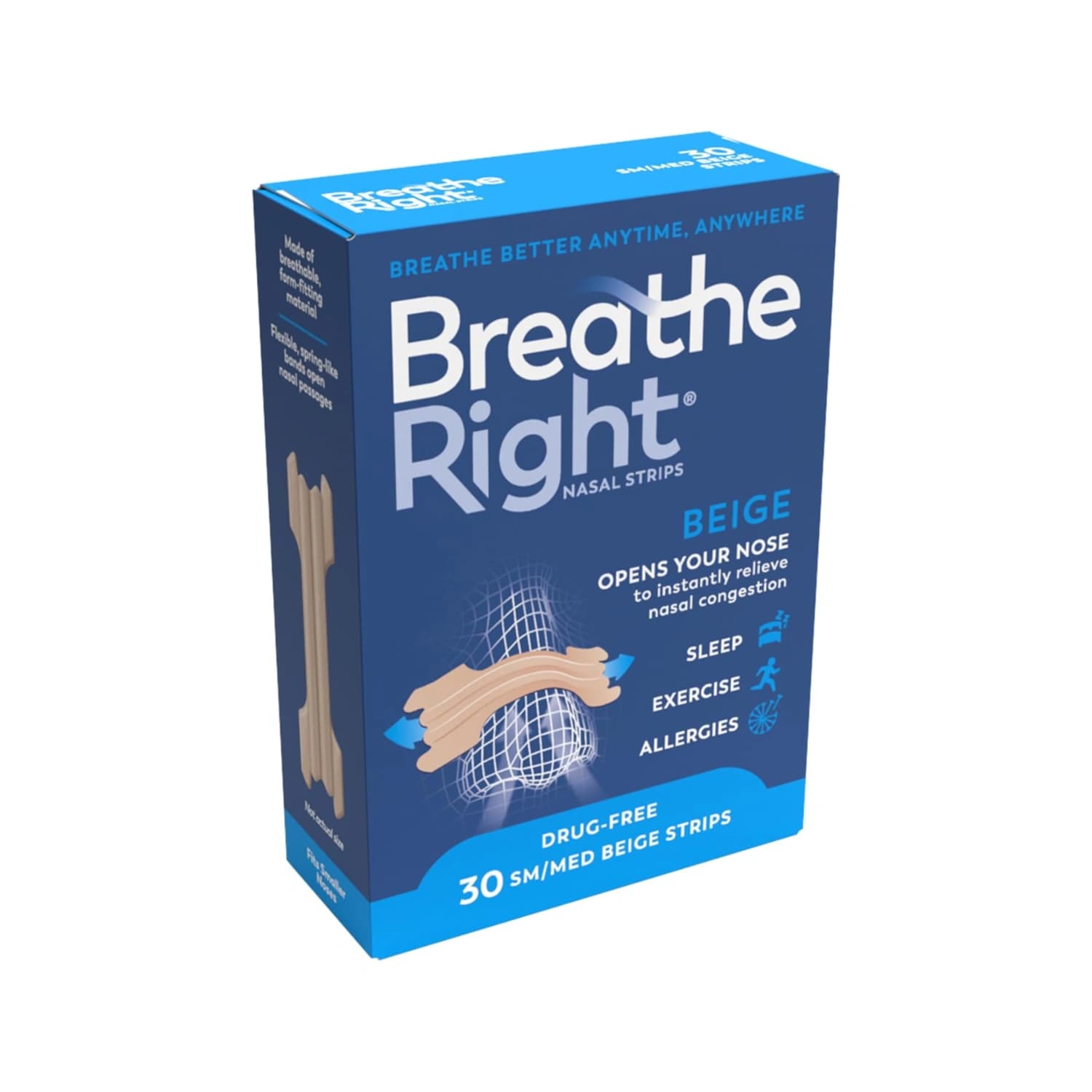 Breathe Right Nasal Strips Small/Medium 30 Pieces