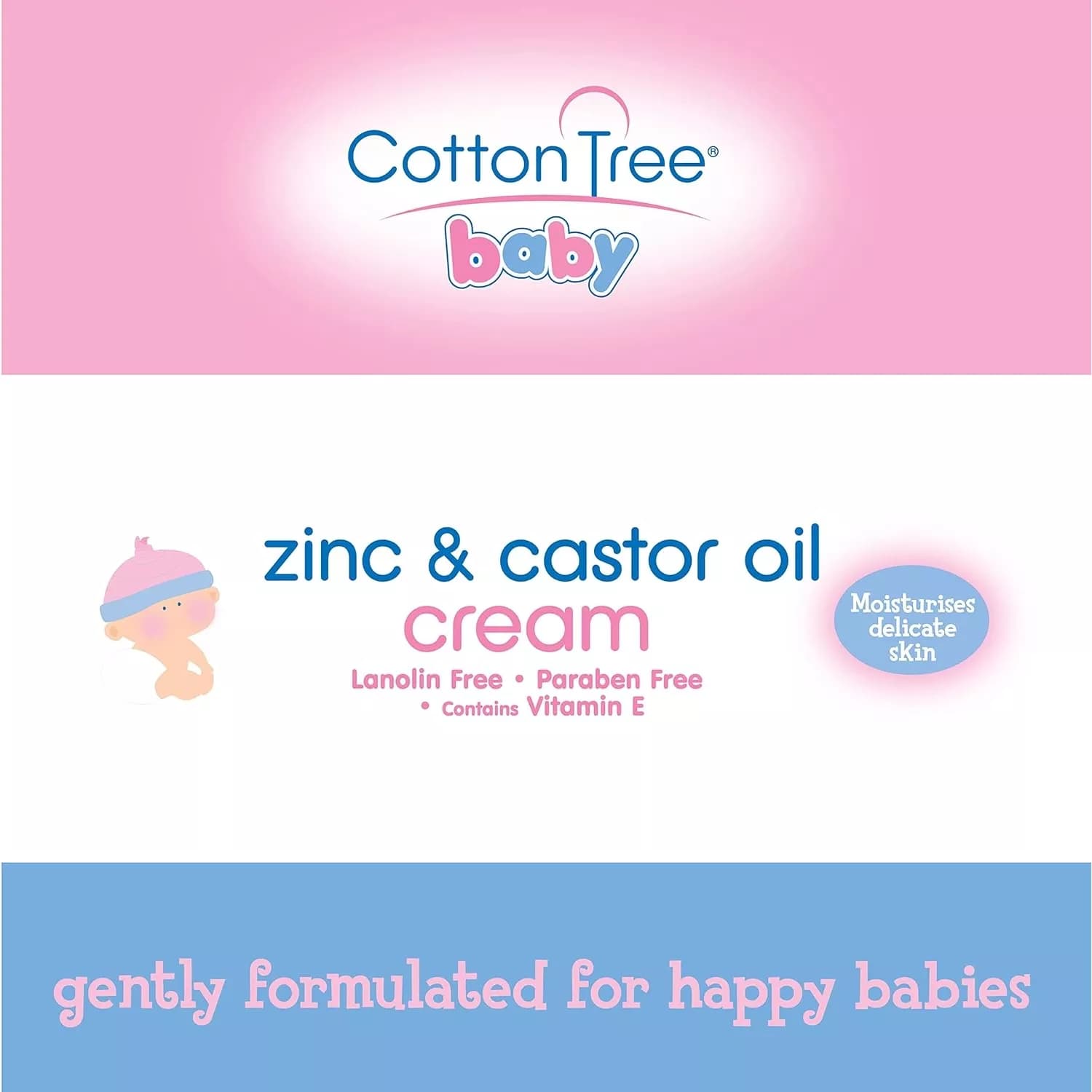 3x Cotton Tree Zinc And Castor Oil Cream For Nappy Rash 200ml