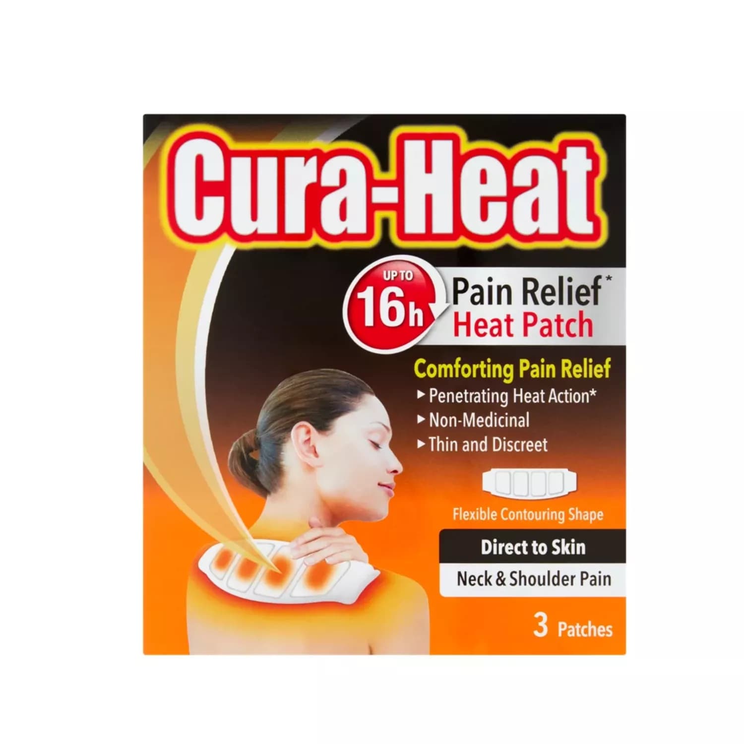 Cura-Heat Neck and Shoulder Pain Direct-to-Skin 3 patches
