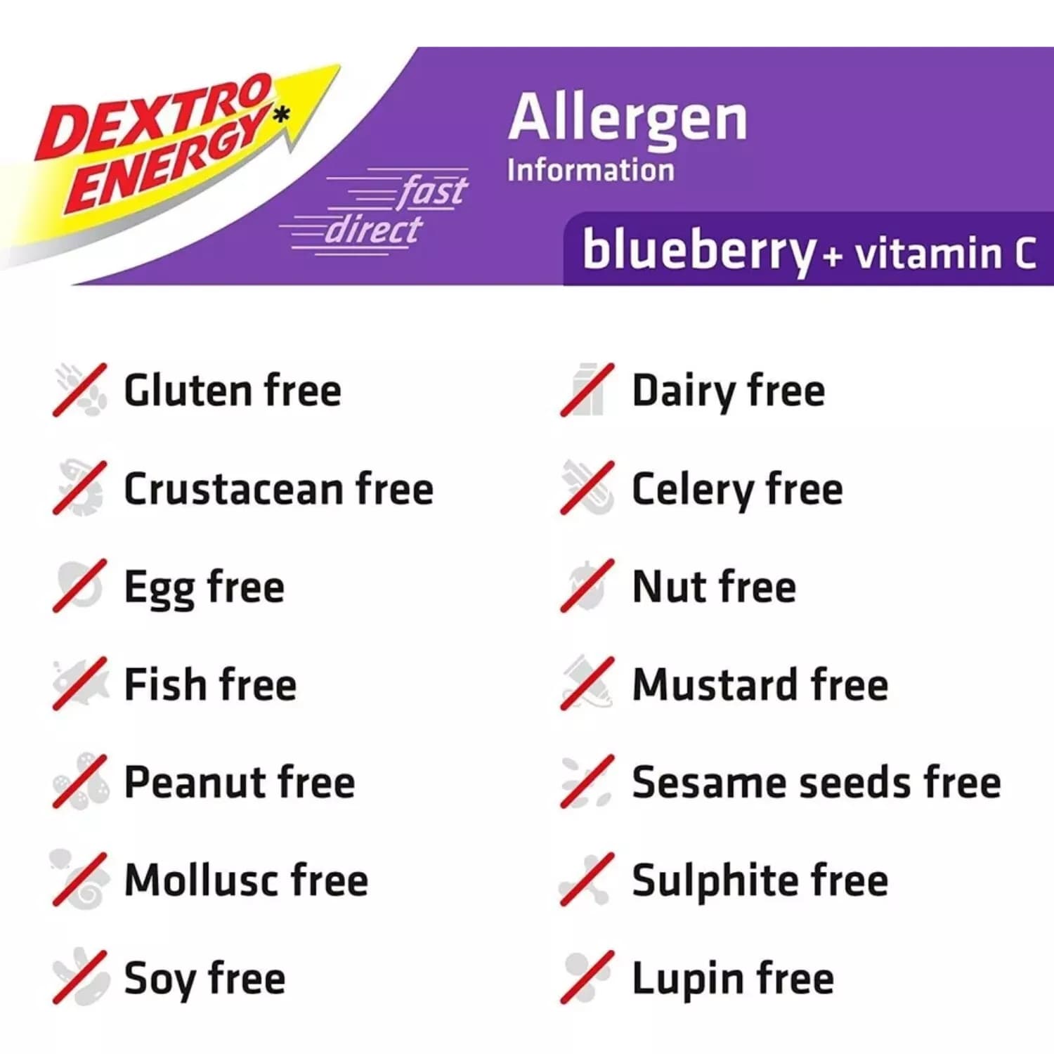 24x Dextro Energy Glucose Fast Acting Blueberry Tablets 47g