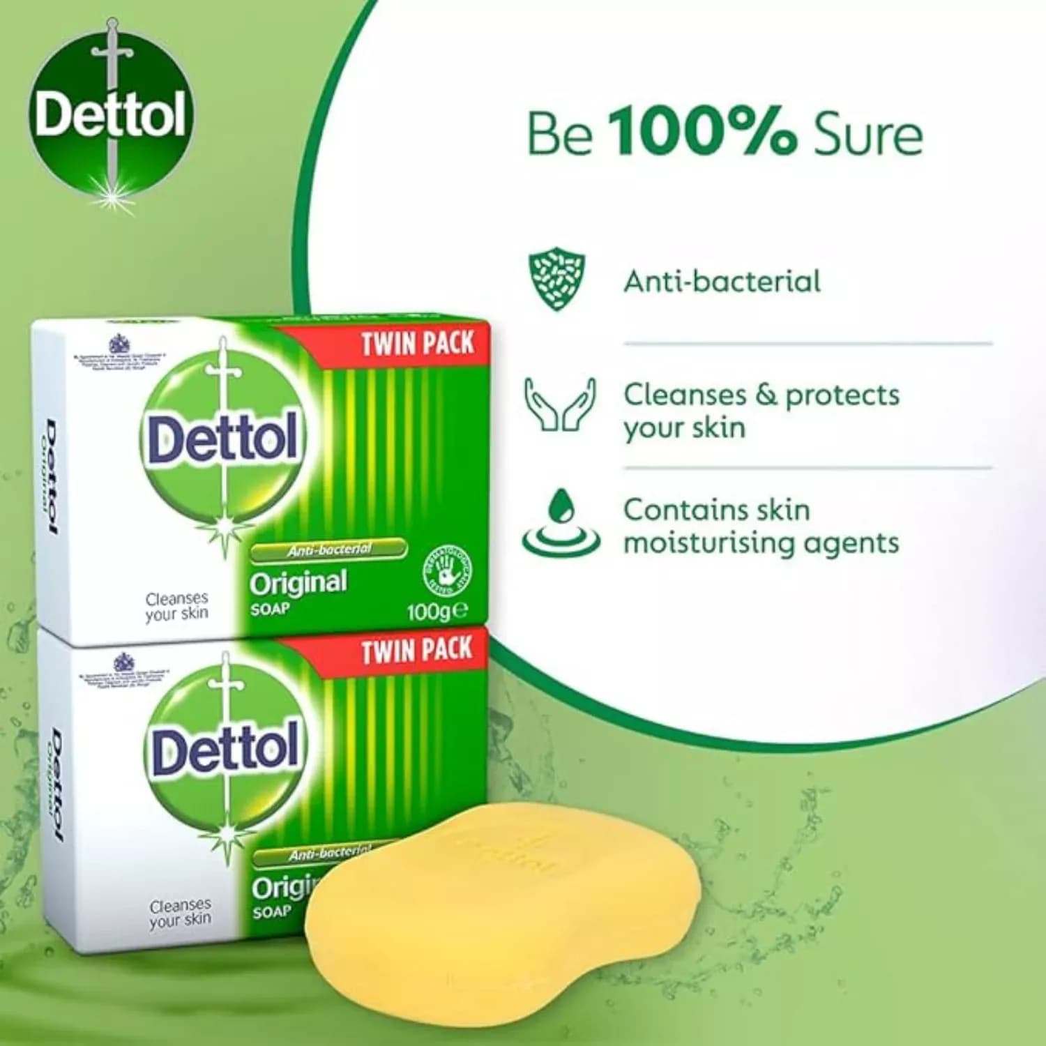 12x Dettol Original Antibacterial Soap Bar (2x100g)