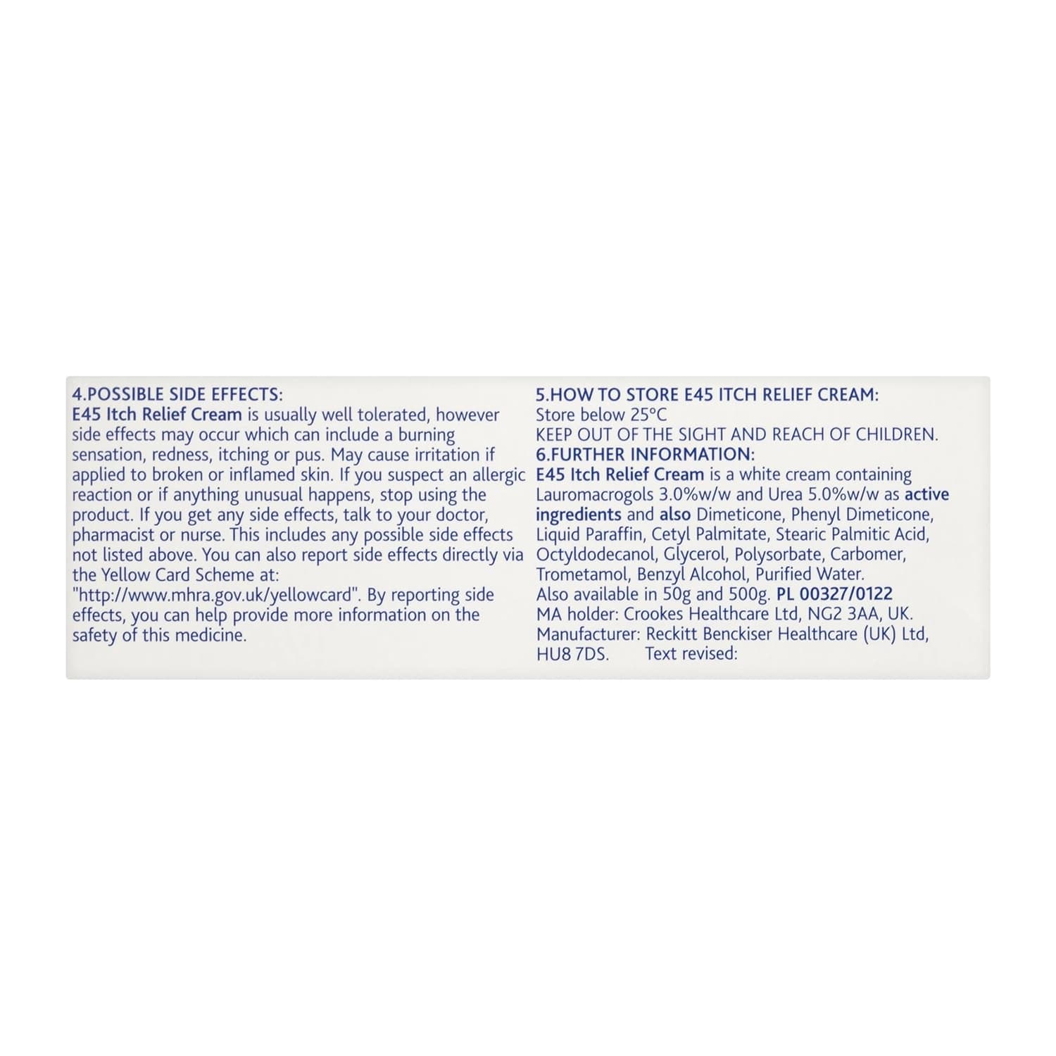 E45 Dermatological Itch Relief Cream 100g