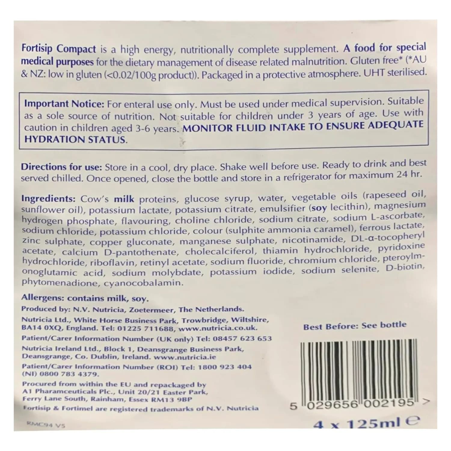Fortisip Compact Mocha Flavour 4 x 125ml