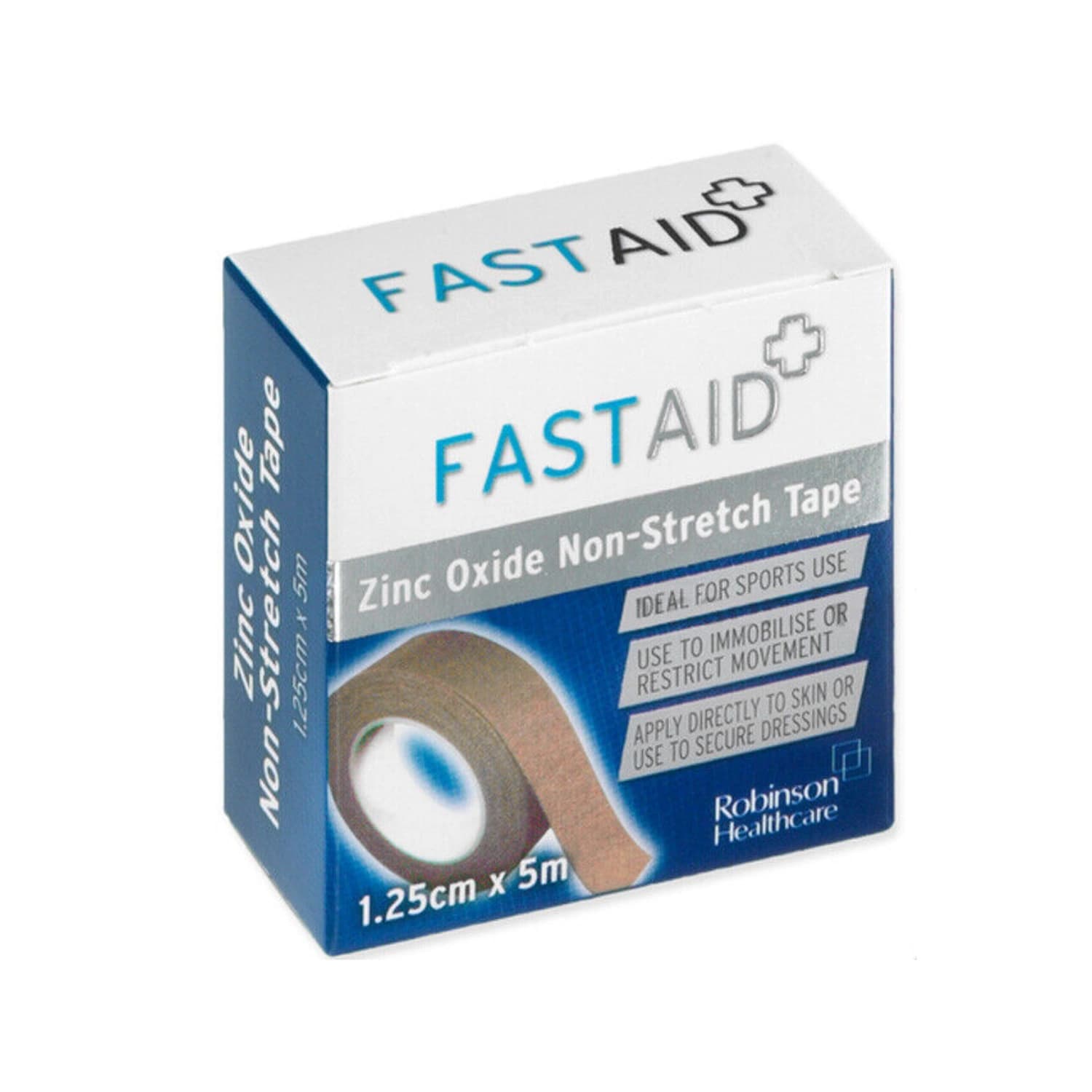 FastAid Zinc Oxide Non-Stretch Tape 1.25cm x 5m