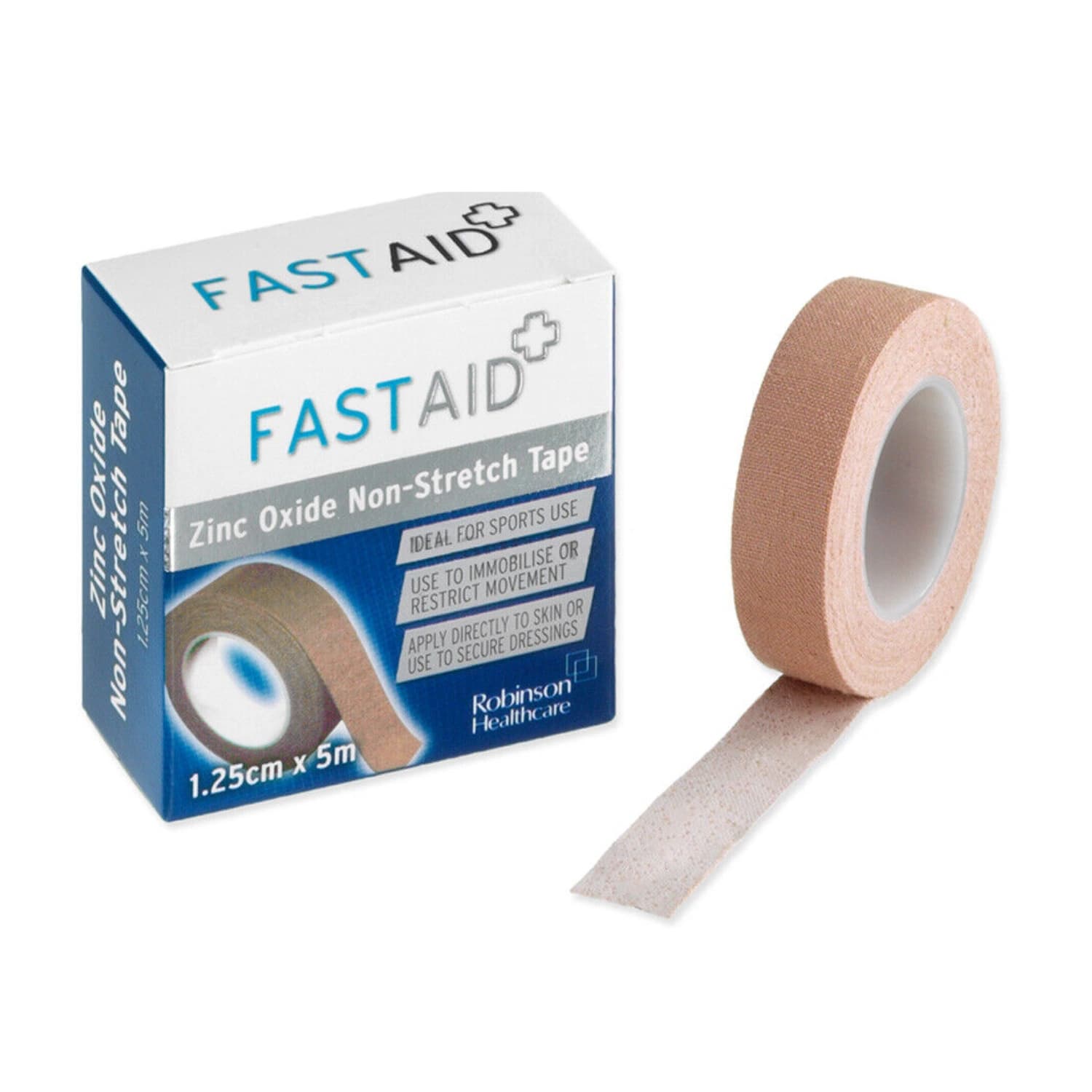 FastAid Zinc Oxide Non-Stretch Tape 1.25cm x 5m
