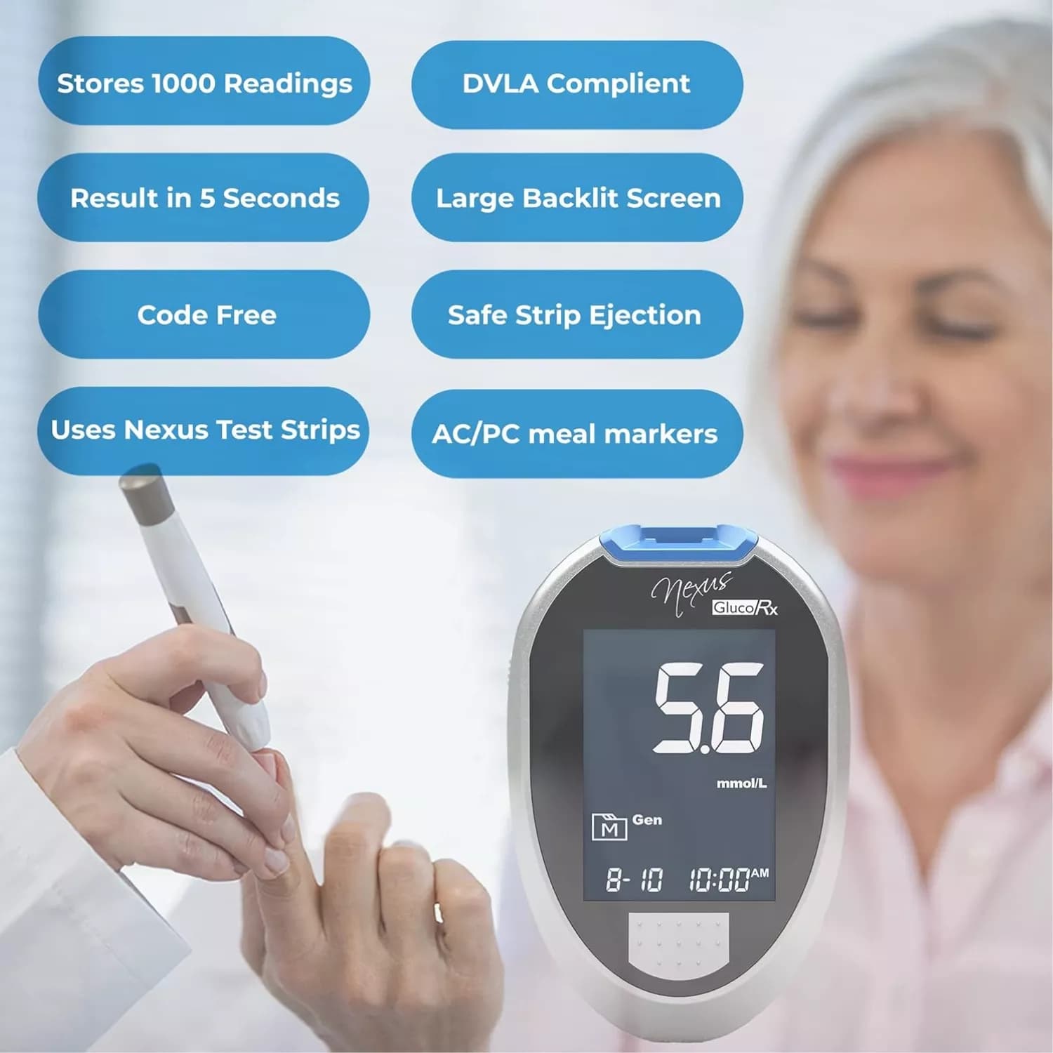 GlucoRx Nexus Blood Glucose Monitoring System Kit