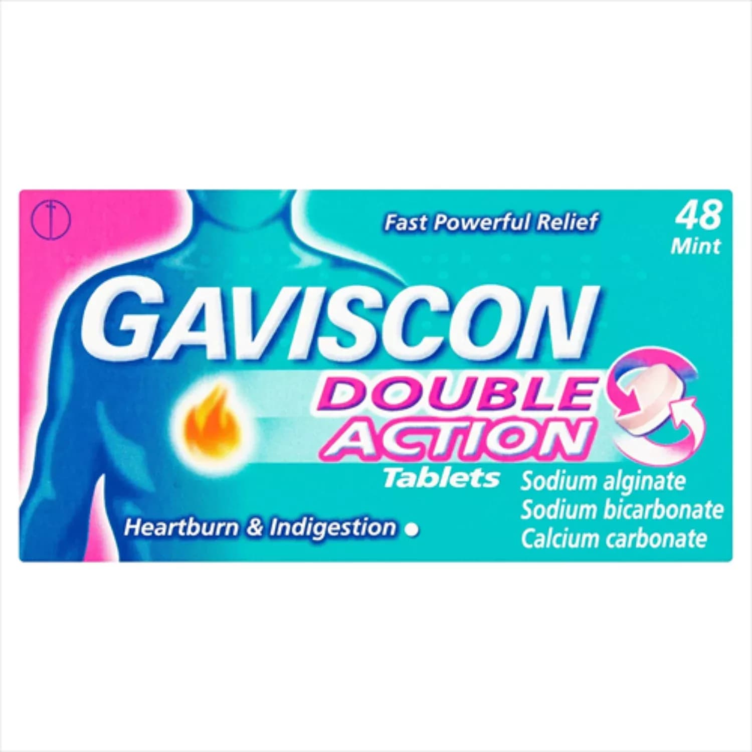 Gaviscon Double Action Mint Flavour 48 Tablets