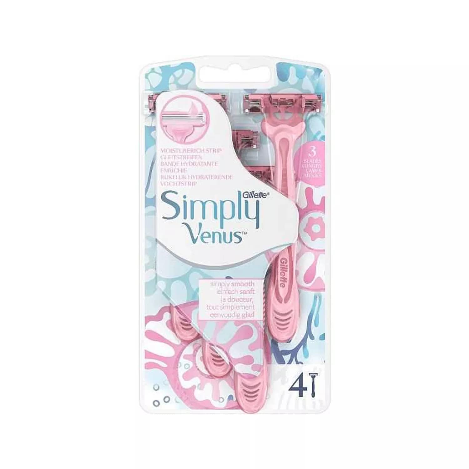 Gillette Simply Venus 3 Disposable Razors For Women 4Count