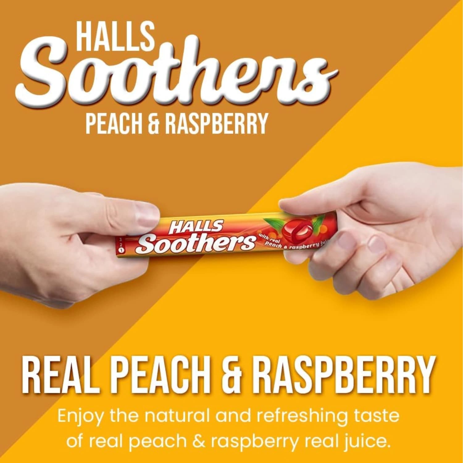 Halls Soothers Lozenges Peach & Raspberry 10