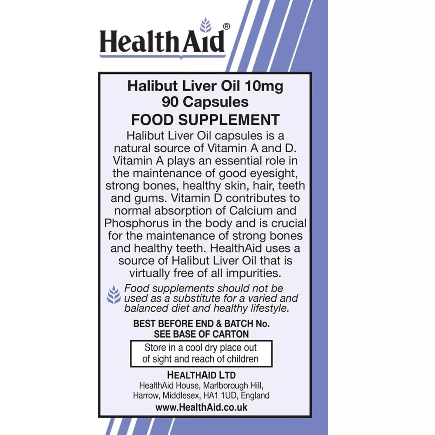 HealthAid Halibut Liver Oil 90 Capsules