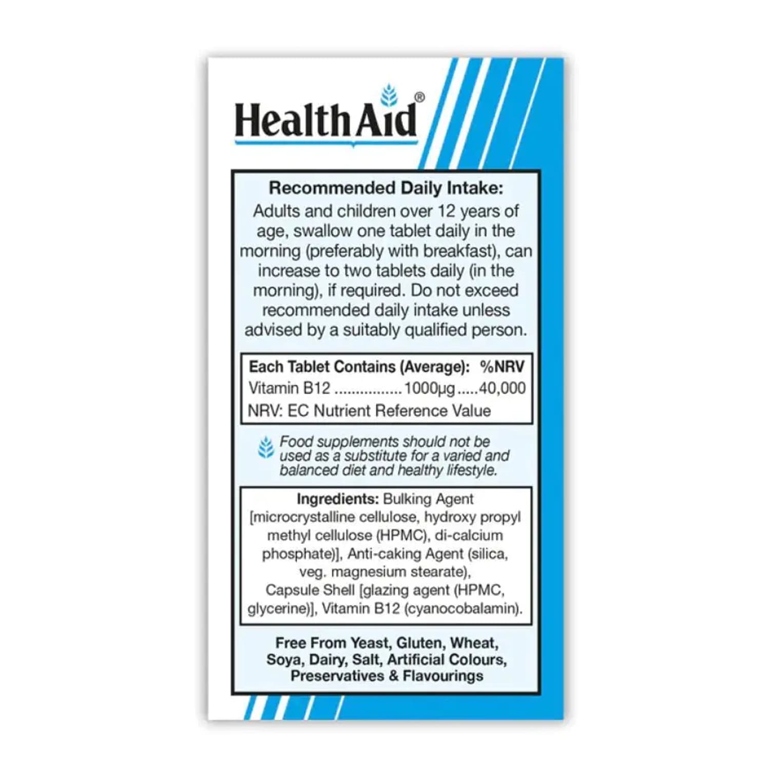 Health Aid Vitamin B12 1000ug Prolonged Release Tablets 100
