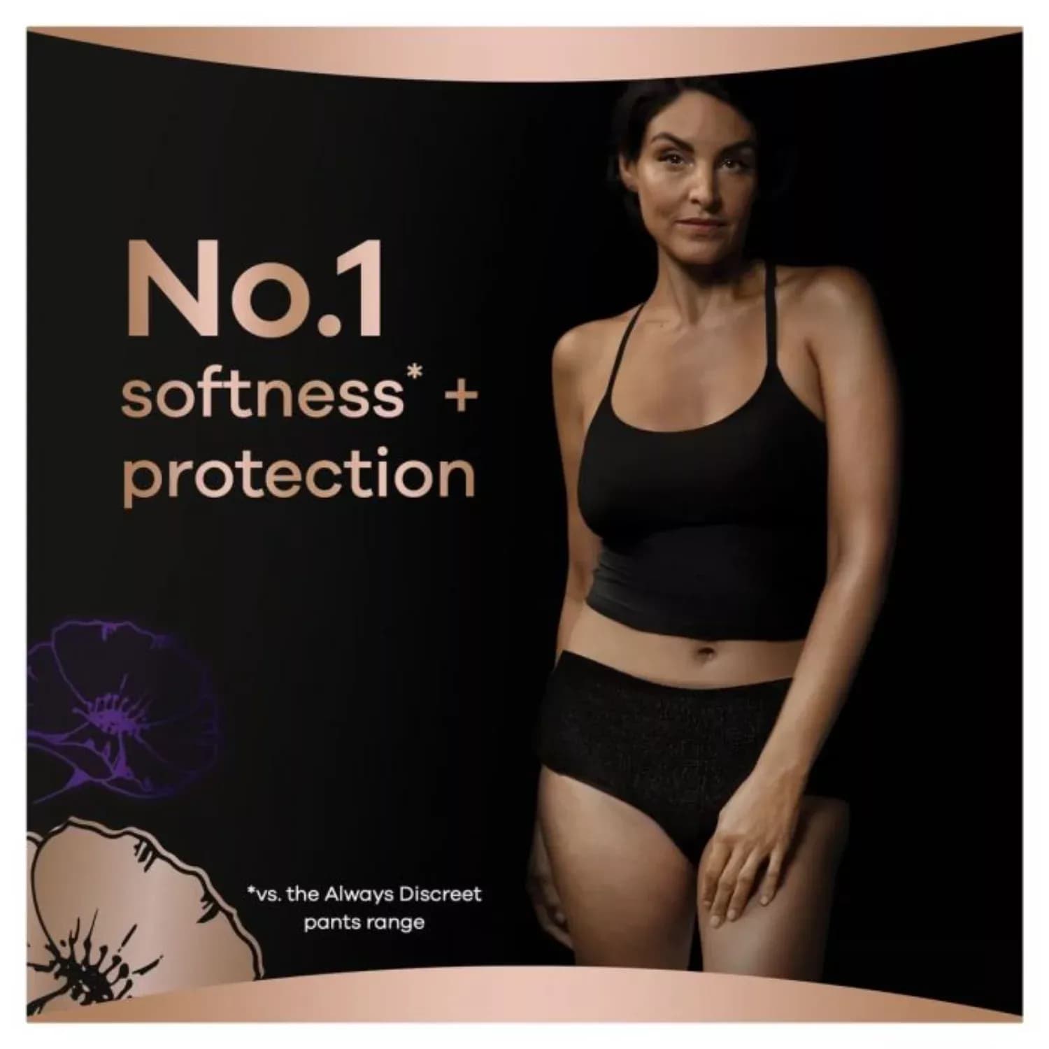 Always Discreet Boutique Pants Plus Black Medium 9 Pack