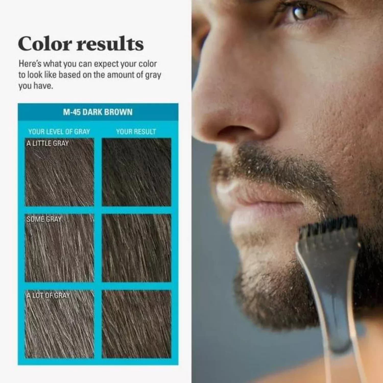 3x Just For Men Moustache & Beard Dark Brown Black Hair Dye M-45
