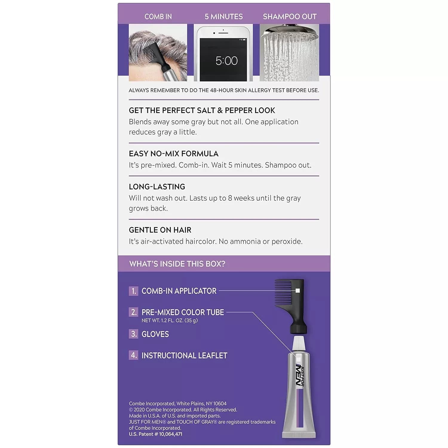 Just For Men Touch of Grey Hair Dye T-45 Dark Brown 35G
