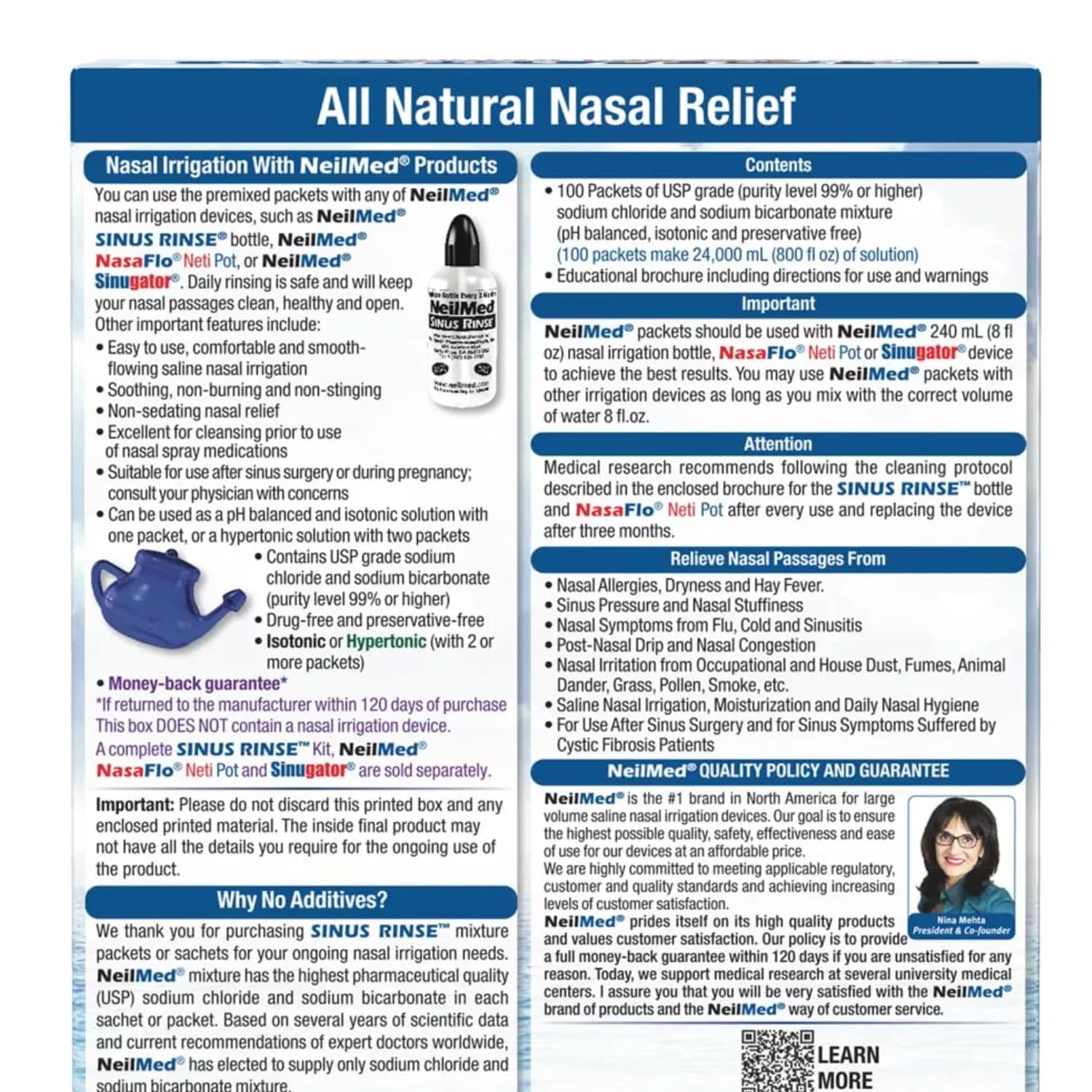 Neilmed Sinus Rinse - 50 Premixed Sachets