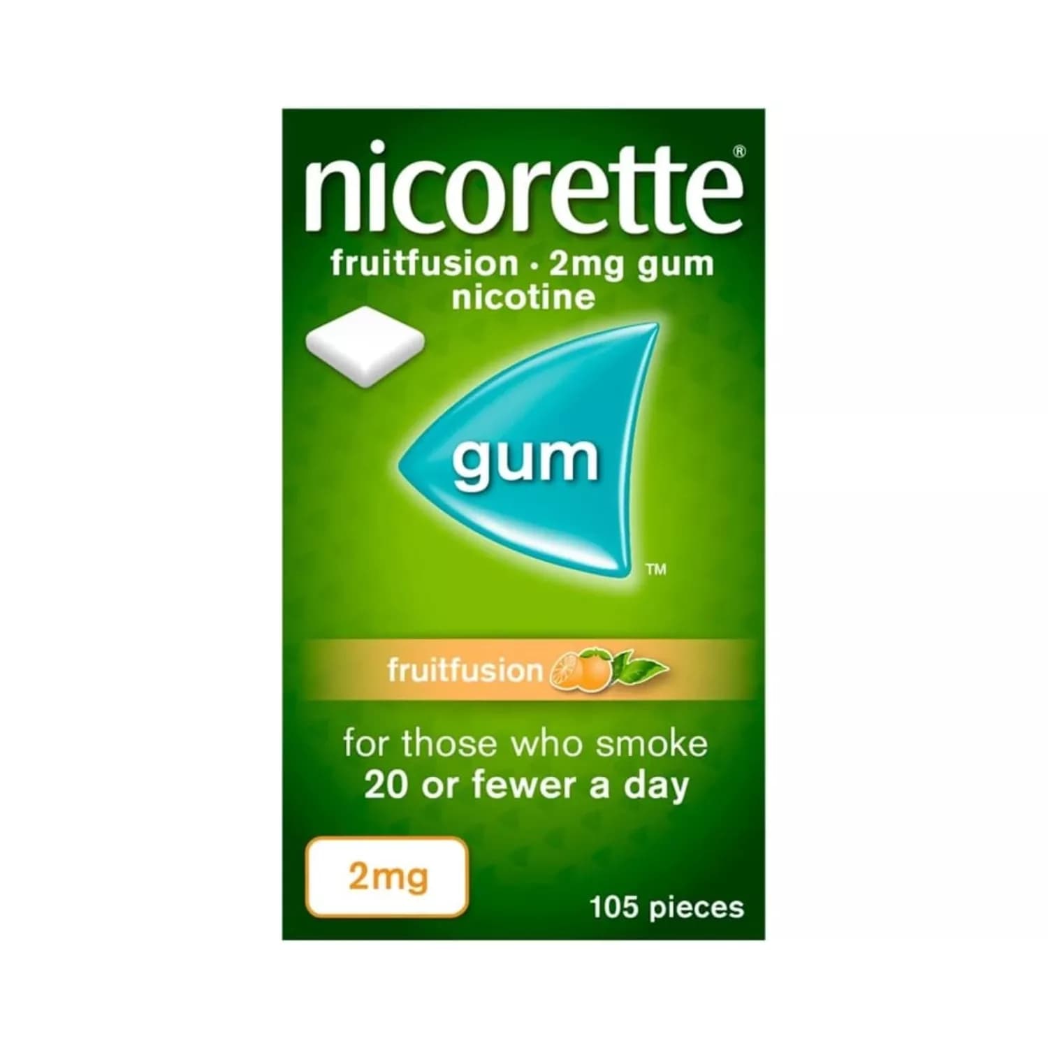 Nicorette Fruitfusion 2mg Gum Nicotine 105 pieces