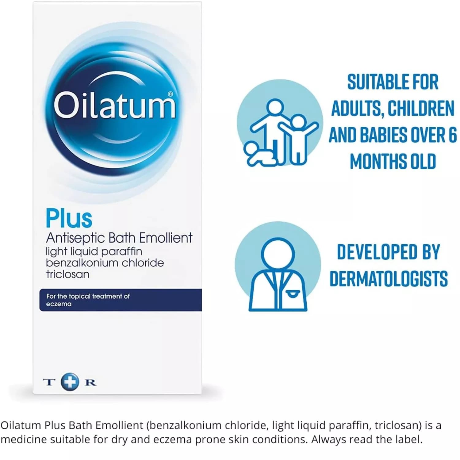 Oilatum Plus Antiseptic Bath Emollient 500ml