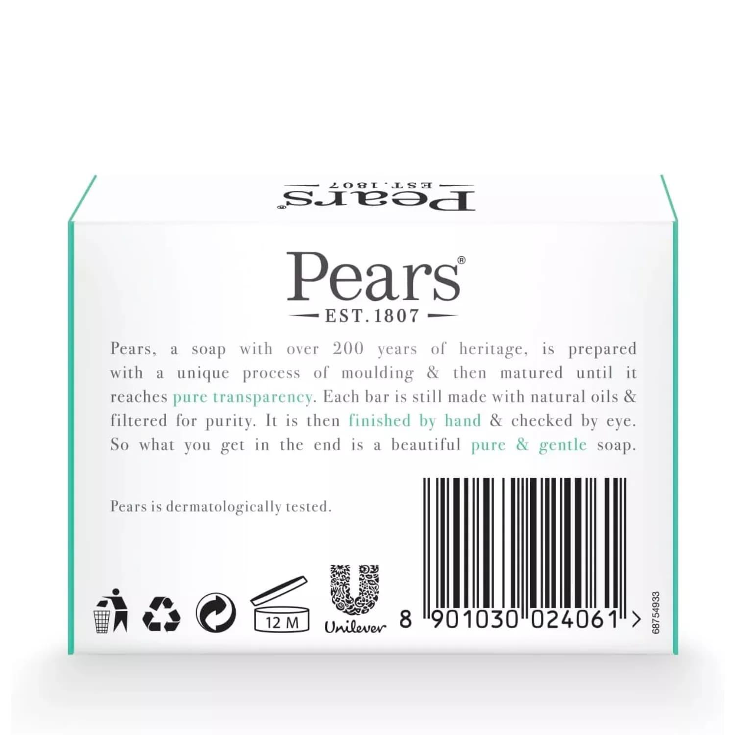 Pears Transparent Lemon Flower Extracts Soap 125g - Pack 12