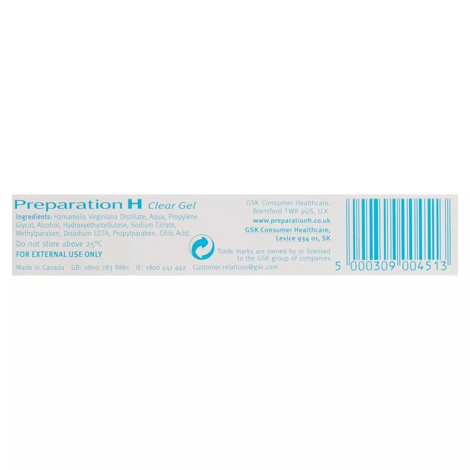 Preparation H Clear Gel 25g