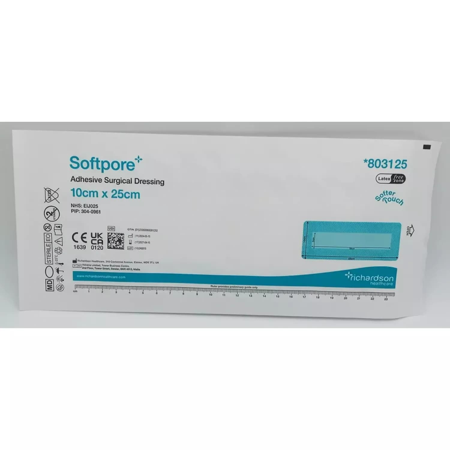 Softpore 10cm x 25cm Adhesive Wound Dressings Pack of 30