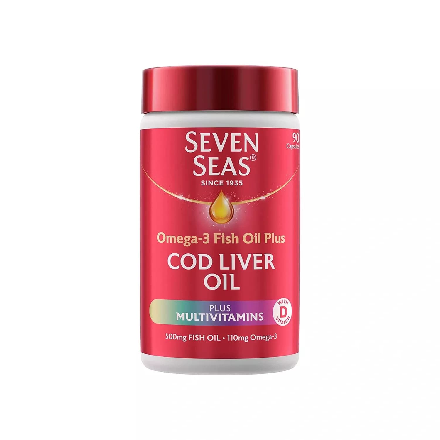 Seven Seas Cod Liver Oil Plus Multivitamins Omega-3 Fish Oil 90 Capsules