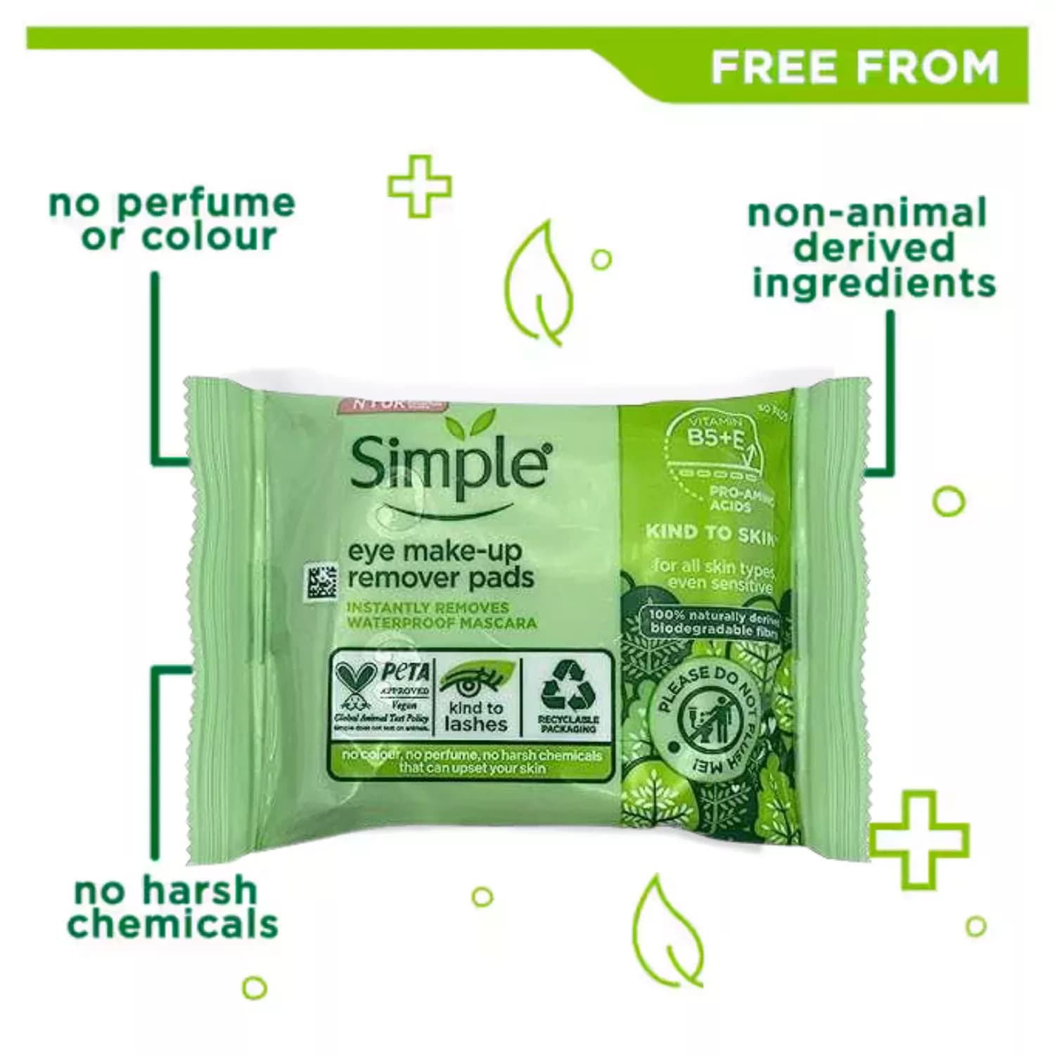 Simple Kind To Eyes Eye Make Up Remover Pads 30 Pieces