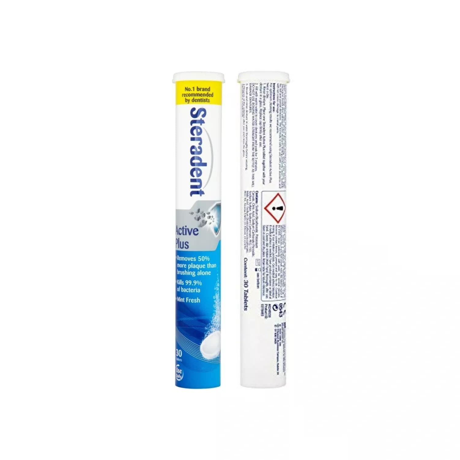 Steradent Tablets Active Plus 30 Count - Pack of 6