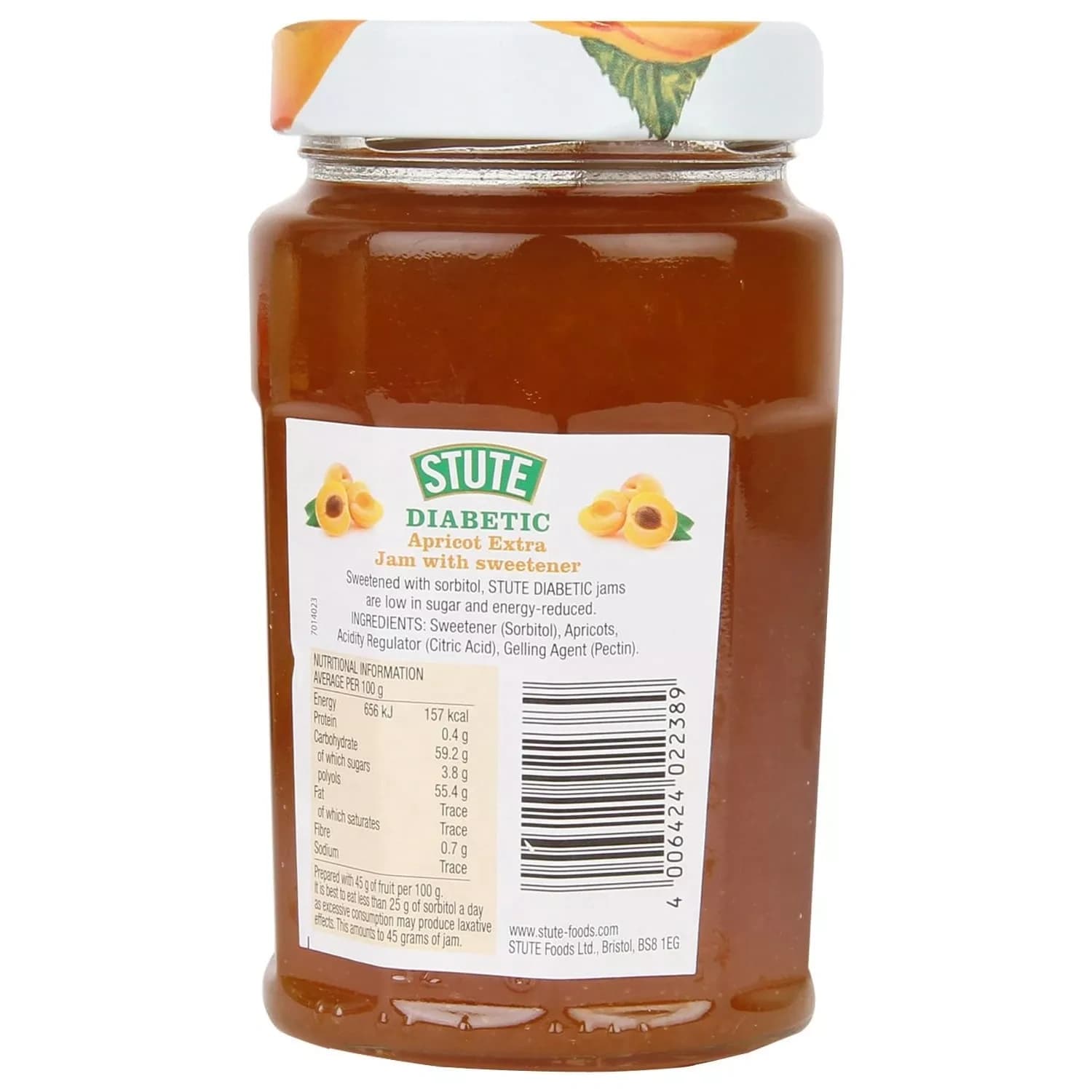 Stute Diabetic Apricot Extra Jam 430g - Pack of 2