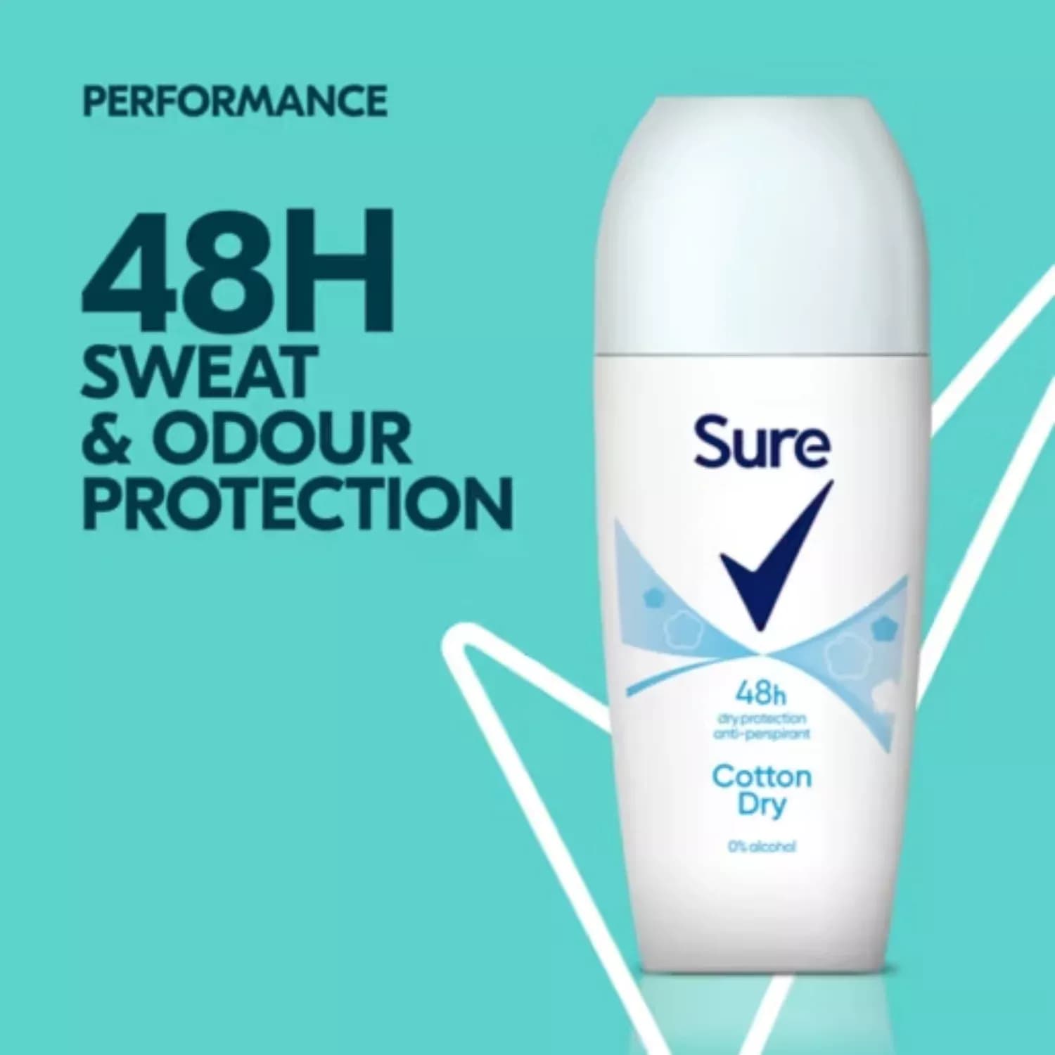 Sure Women Cotton Dry Antiperspirant Deodorant Roll On 50ml