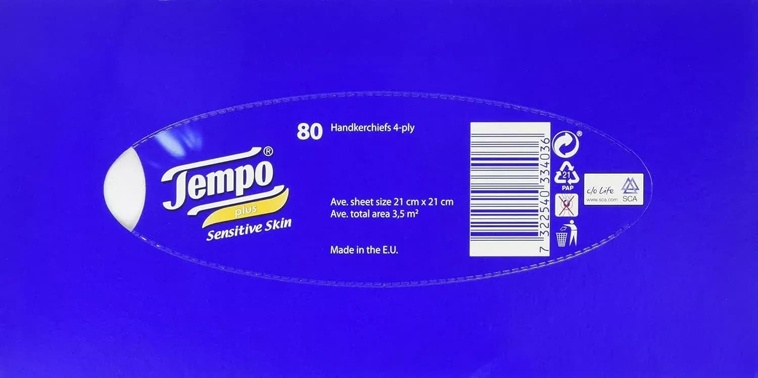 Tempo Plus Aloe Vera Regular Tissue - 80 Tissues