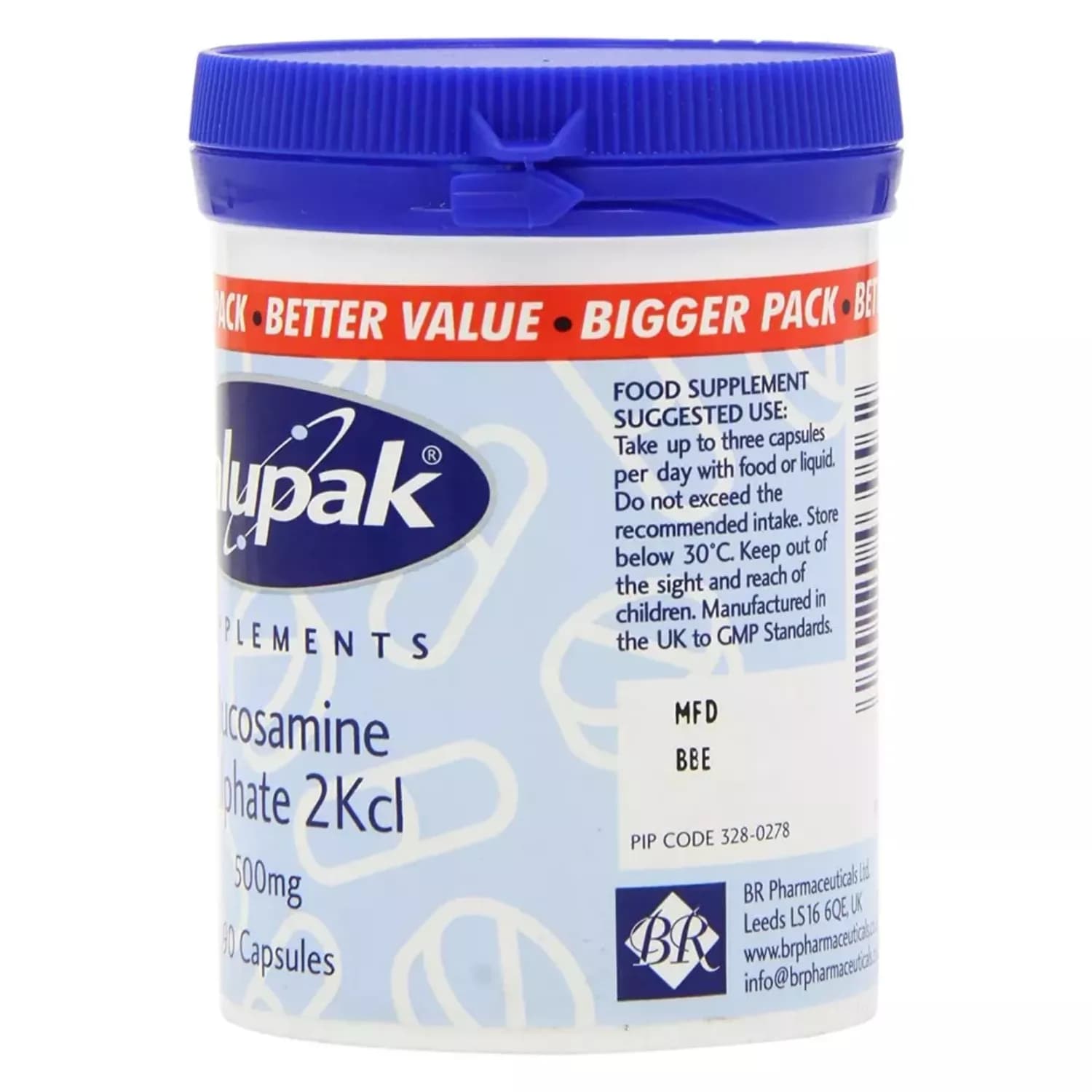 Valupak Glucosamine Sulfate Capsules 500mg 90 Pack