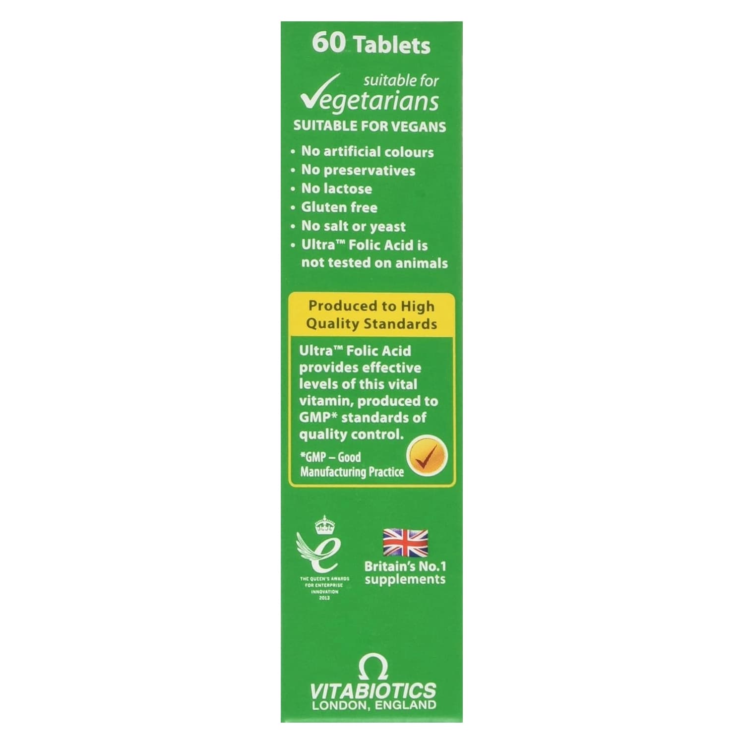Vitabiotics Ultra Folic Acid, Vitamin B9 with Vitamin B12-60 Tablets