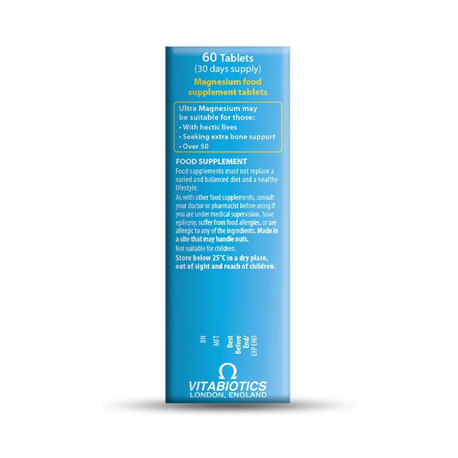 Vitabiotics Ultra Magnesium Supplement 60 Tablets
