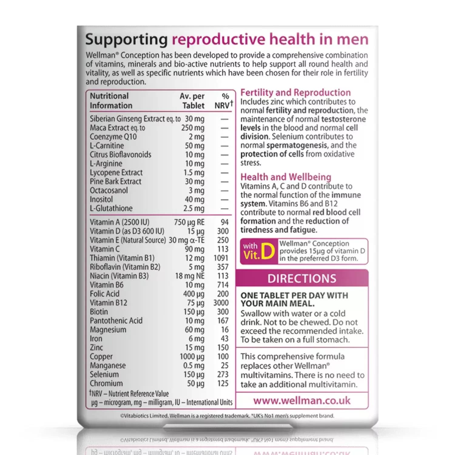 Vitabiotics Wellman Conception 30 Tablets