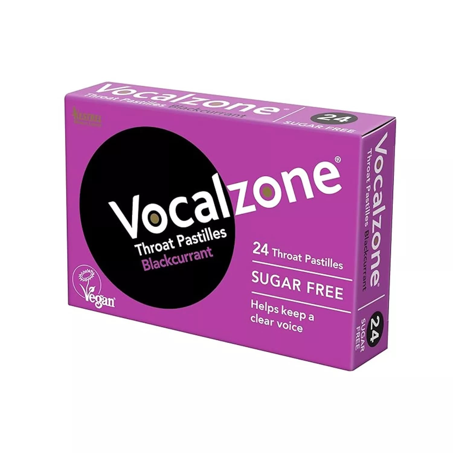 Vocalzone Blackcurrant Sugar-Free Pastilles 24 pieces