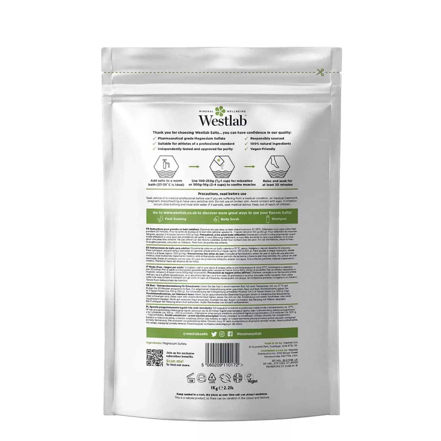 Westlab Epsom Salt 1kg