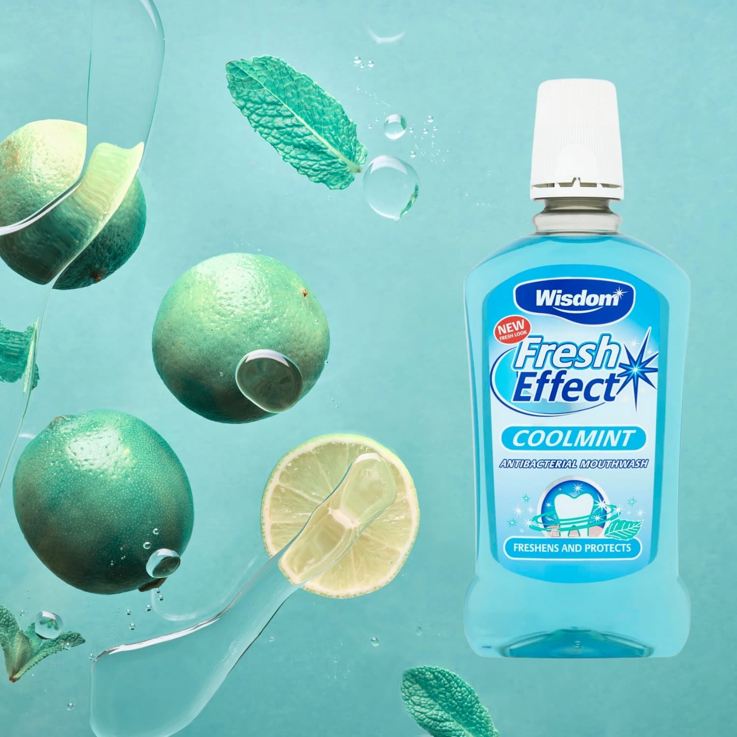 Wisdom Fresh Effect Coolmint Antibacterial Mouthwash 500ml