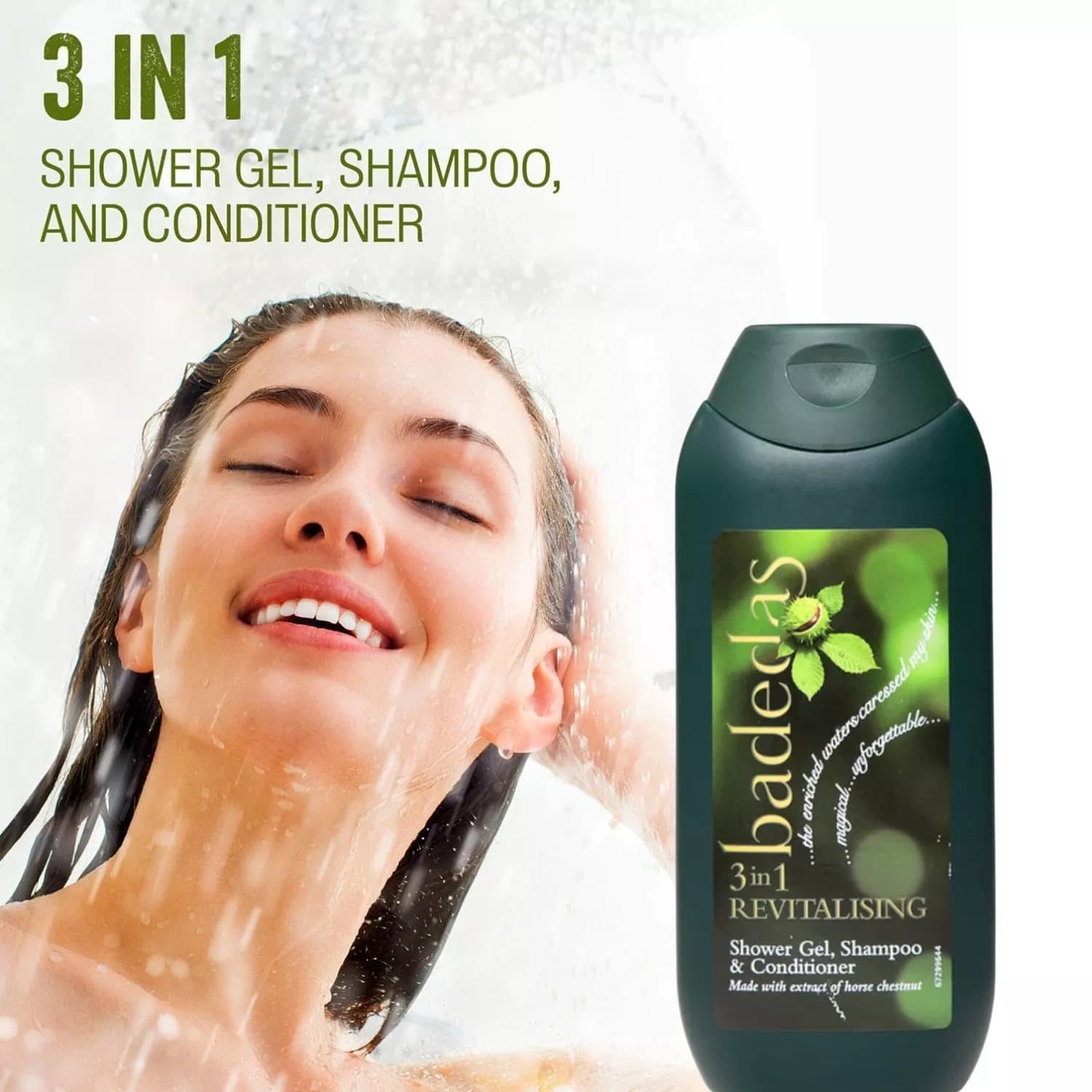Badedas 3 in 1 Revitalising Shower Gel, Shampoo & Conditioner 200ml x 6 Pack
