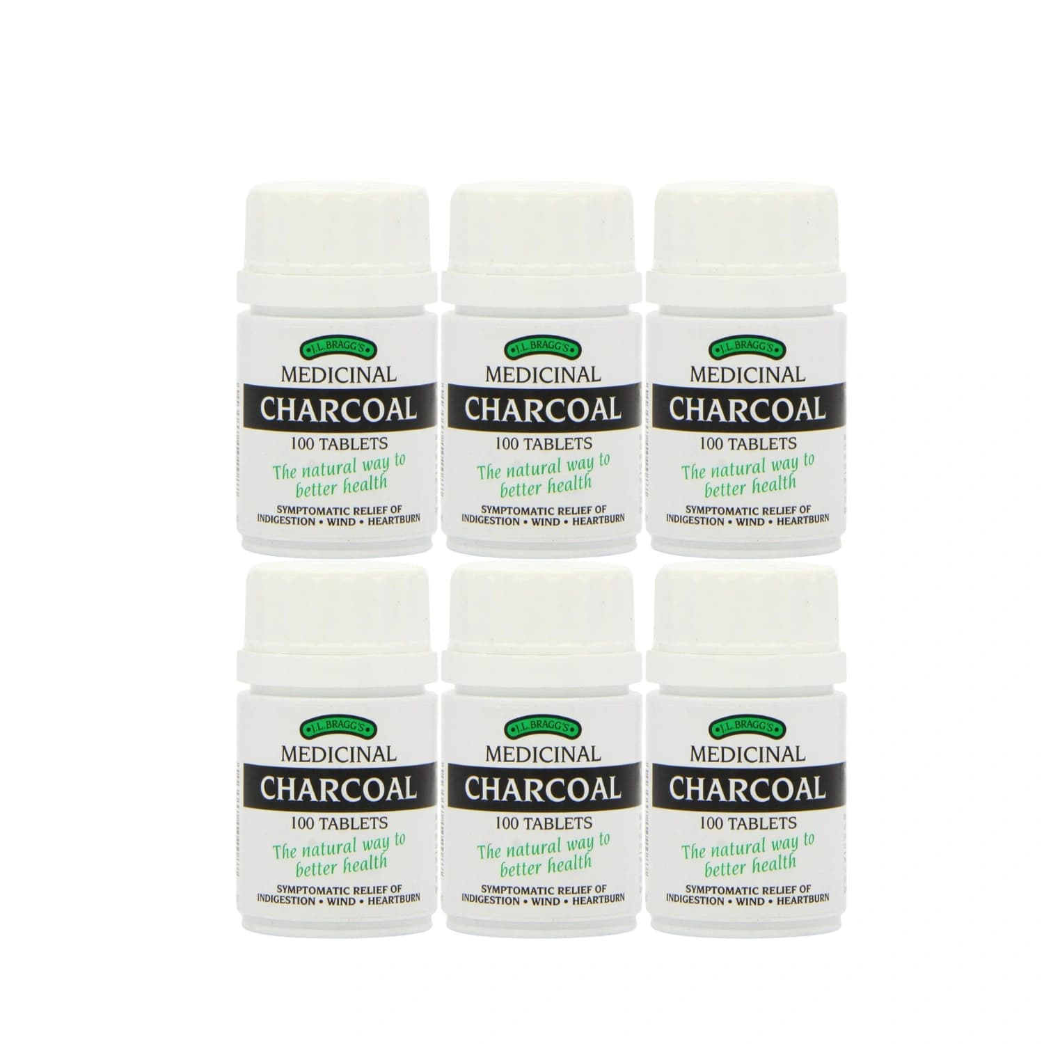 Bragg's Charcoal 100 Tablets - Pack of 6